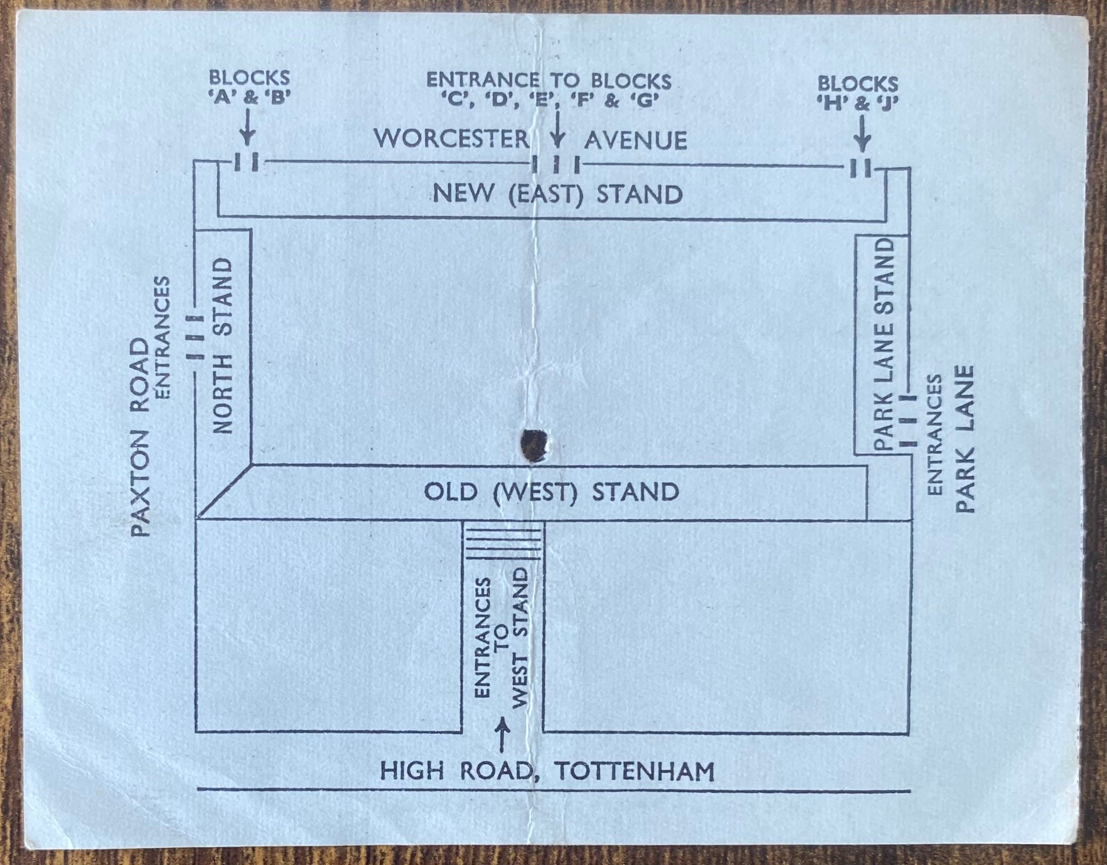 1970/71 ORIGINAL DIVISION ONE TICKET TOTTENHAM HOTSPUR V WEST BROMWICH ALBION