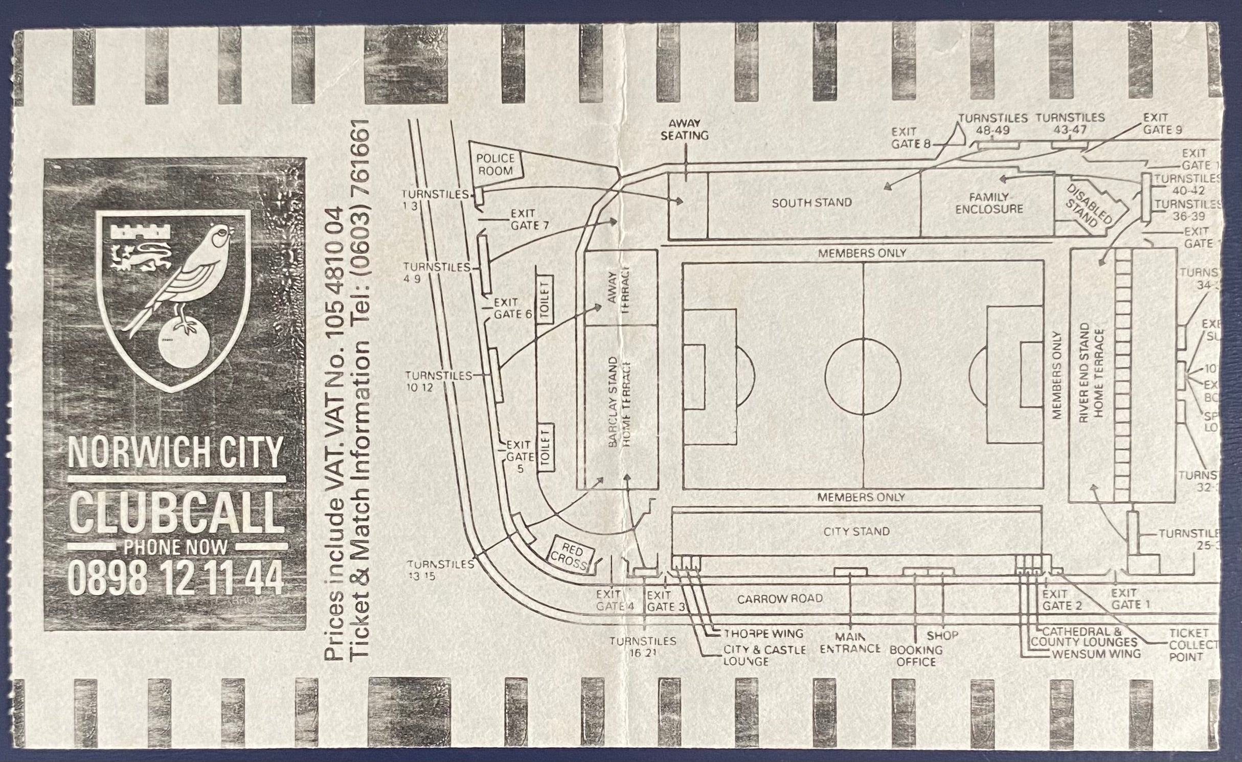 1991/92 ORIGINAL FA CUP 6TH ROUND TICKET NORWICH CITY V SOUTHAMPTON