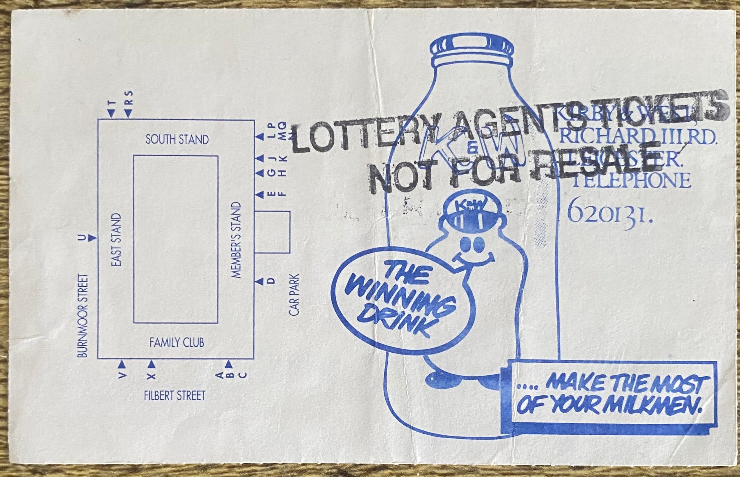 1992/93 ORIGINAL DIVISION 1 TICKET LEICESTER CITY V BIRMINGHAM CITY