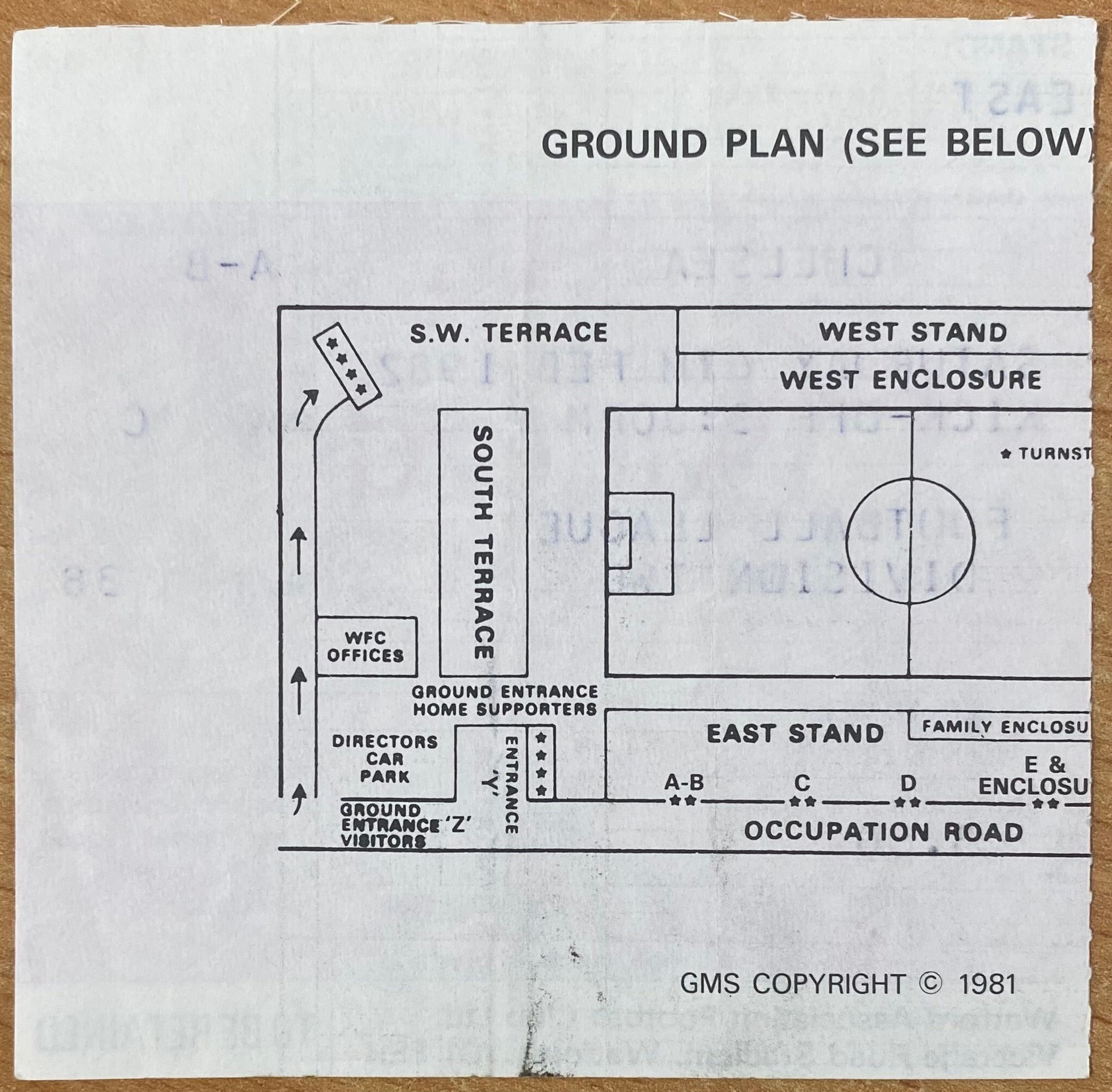 1981/82 ORIGINAL DIVISION TWO TICKET WATFORD V CHELSEA