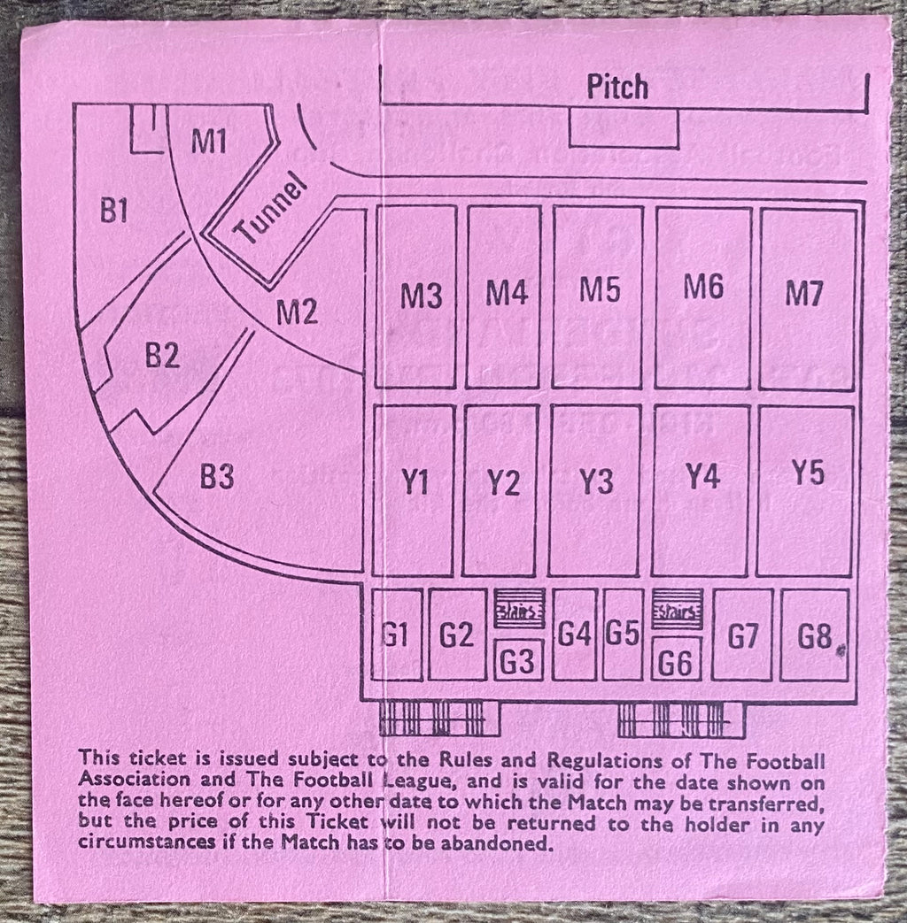 1972/73 ORIGINAL FA CUP 5TH ROUND TICKET MANCHESTER CITY V SUNDERLAND