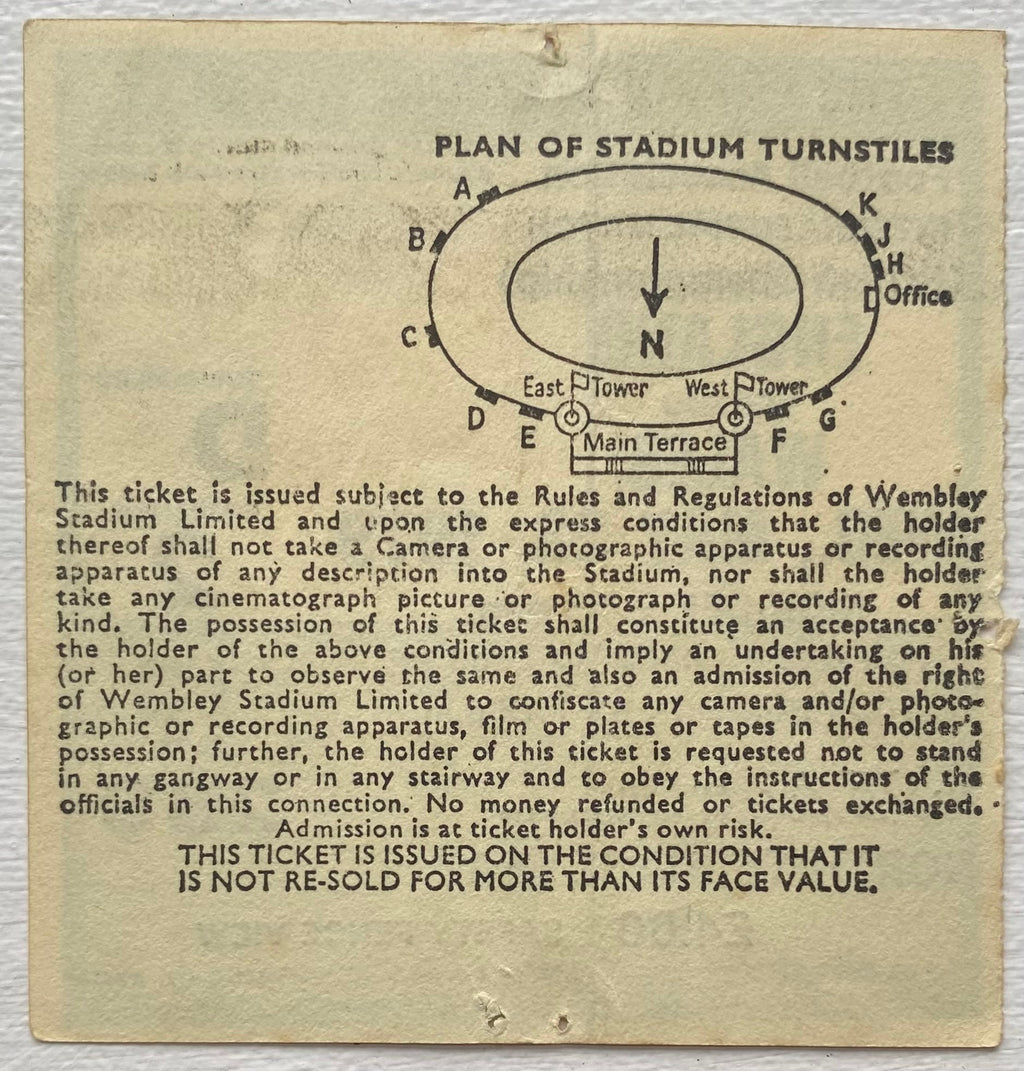 1979 ORIGINAL BRITISH HOME INTERNATIONAL CHAMPIONSHIPS TICKET ENGLAND V WALES