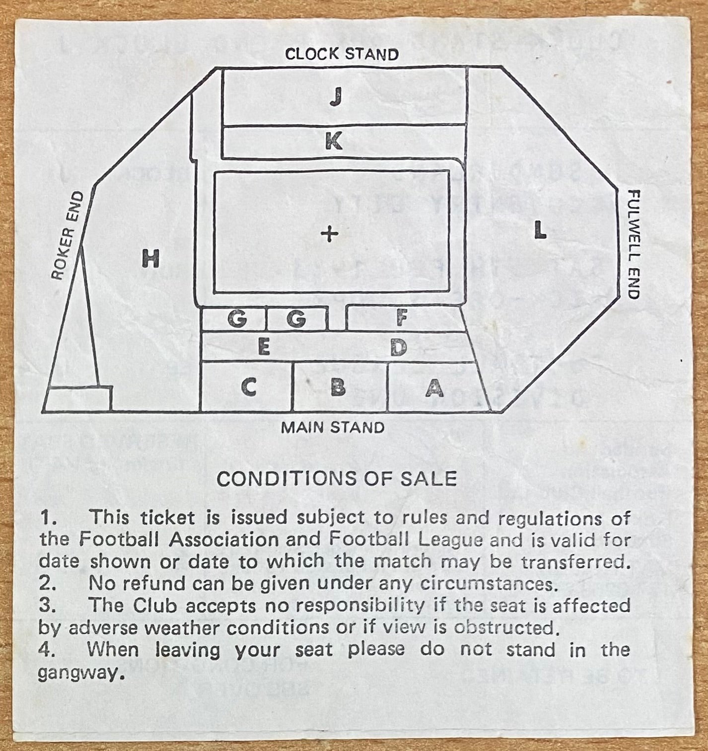1982/83 ORIGINAL DIVISION 1 TICKET SUNDERLAND V COVENTRY CITY