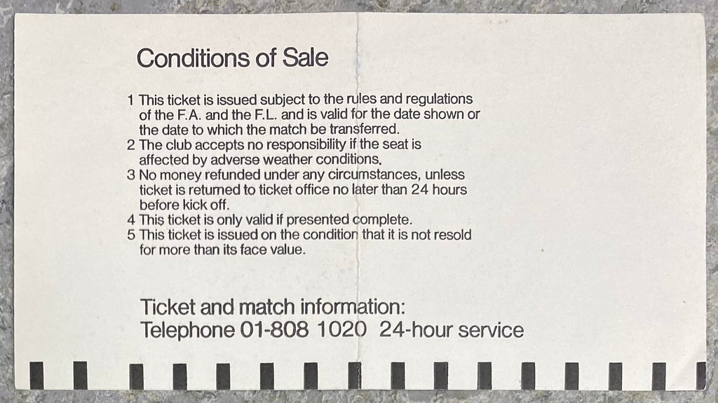 1983/84 ORIGINAL FA CUP 4TH ROUND TICKET TOTTENHAM HOTSPUR V NORWICH CITY