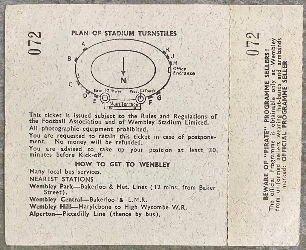 1966 ORIGINAL WORLD CUP 1ST ROUND UNUSED TICKET MEXICO V URUGUAY @ WEMBLEY