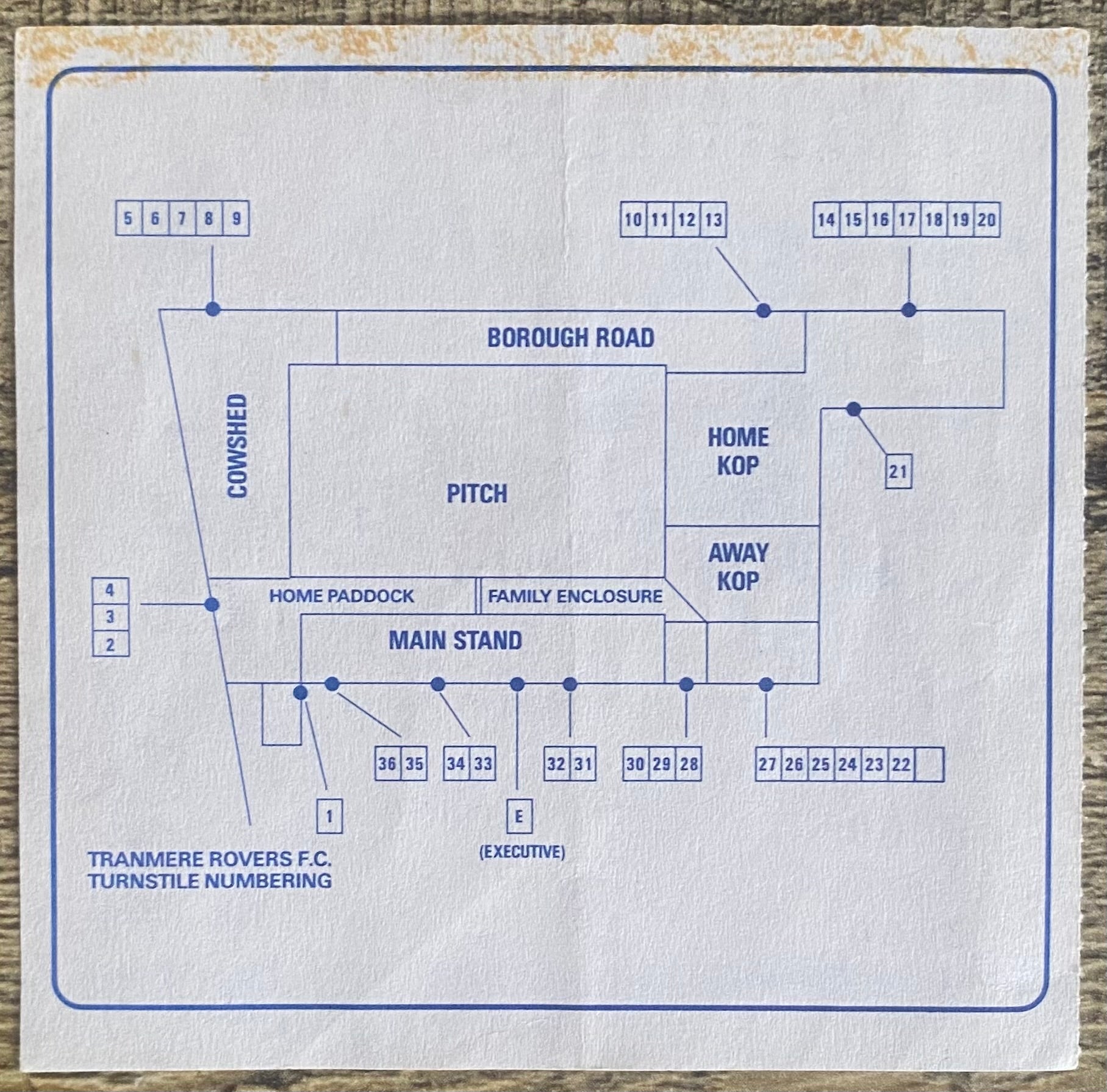 1992/93 ORIGINAL DIVISION 1 TICKET TRANMERE ROVERS V PORTSMOUTH
