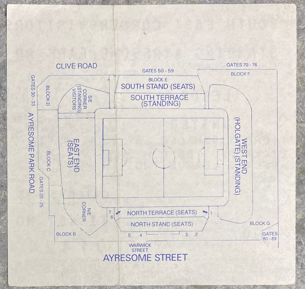 1989/90 ORIGINAL DIVISION TWO TICKET SHEFFIELD UNITED V LEEDS UNITED