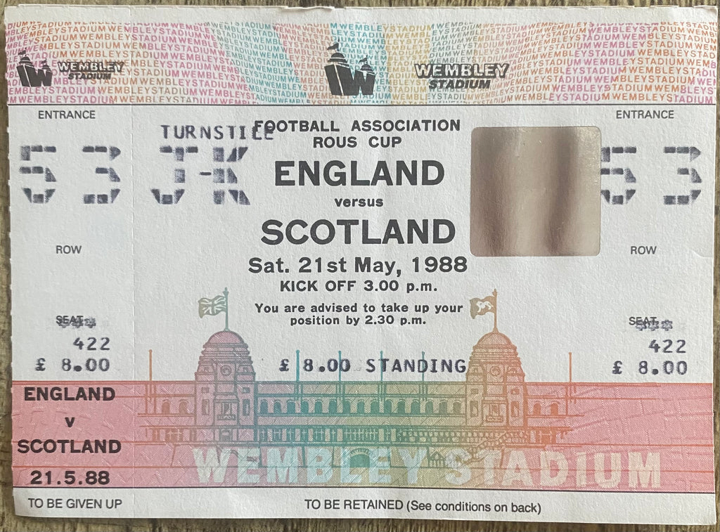 1988 ORIGINAL UNUSED ROUS CUP TICKET ENGLAND V SCOTLAND