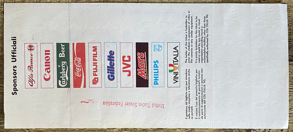 1990 ORIGINAL WORLD CUP 1ST ROUND UNUSED TICKET SCOTLAND V BRAZIL @ TURIN
