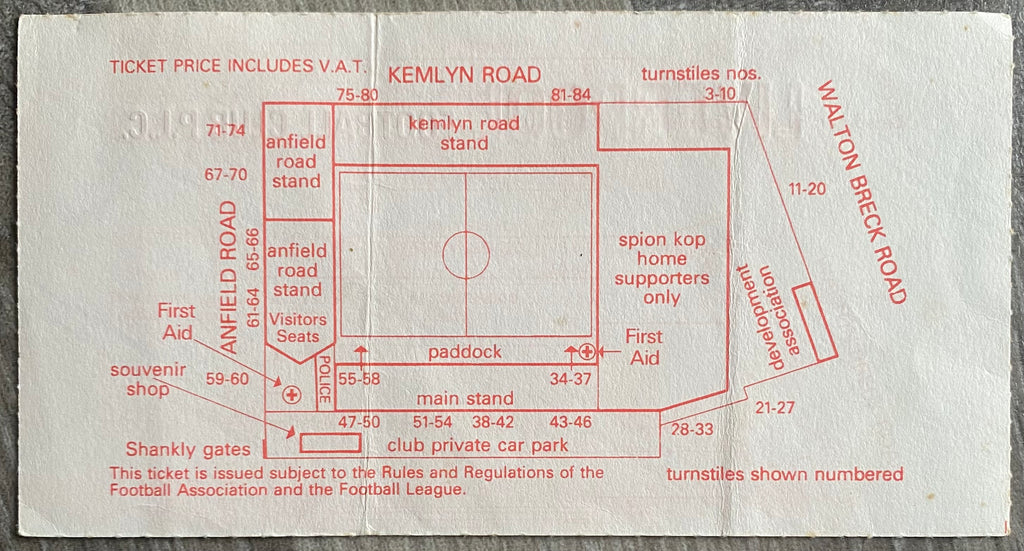 1990/91 ORIGINAL DIVISION 1 TICKET LIVERPOOL V QUEENS PARK RANGERS