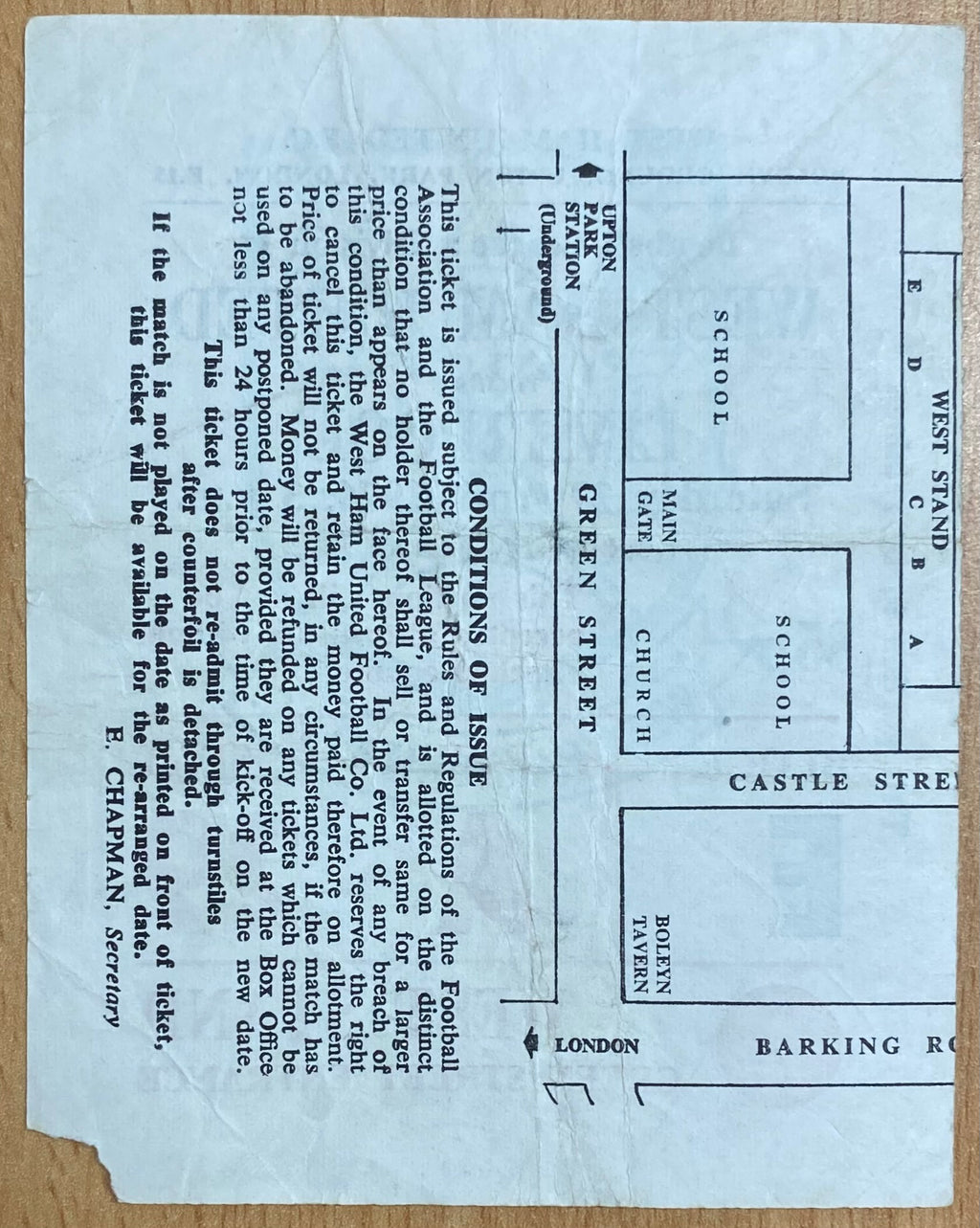 1973/74 ORIGINAL DIVISION ONE TICKET WEST HAM UNITED V LIVERPOOL