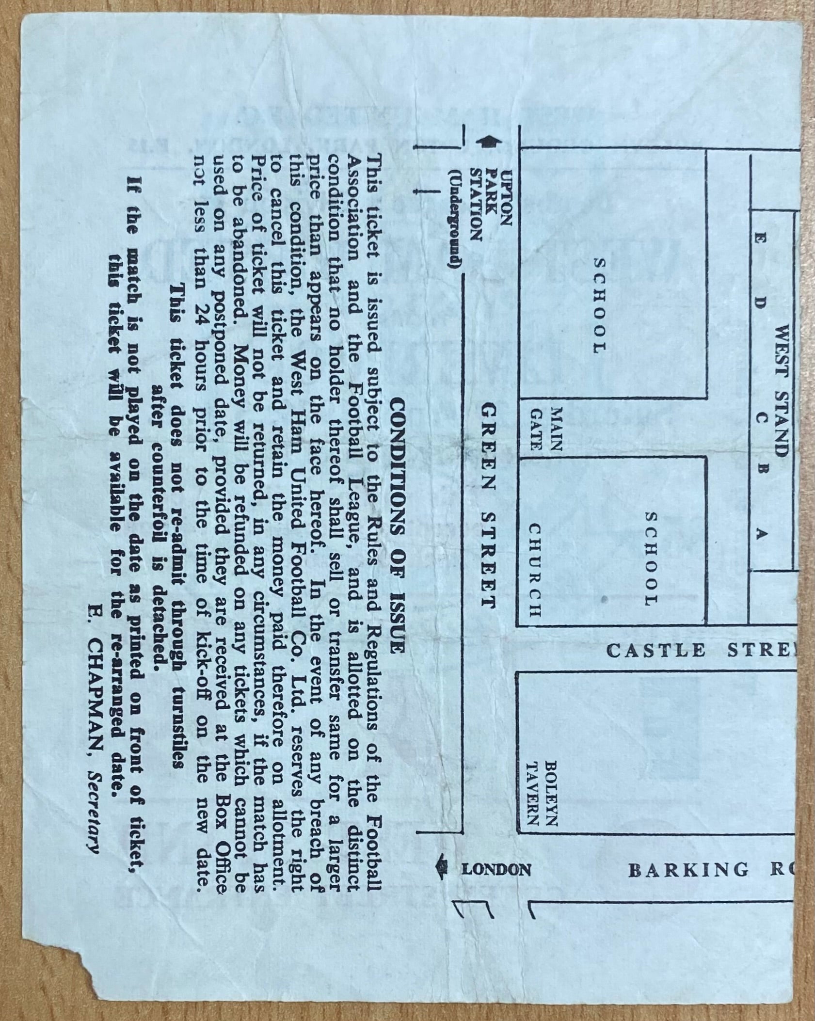1973/74 ORIGINAL DIVISION ONE TICKET WEST HAM UNITED V LIVERPOOL