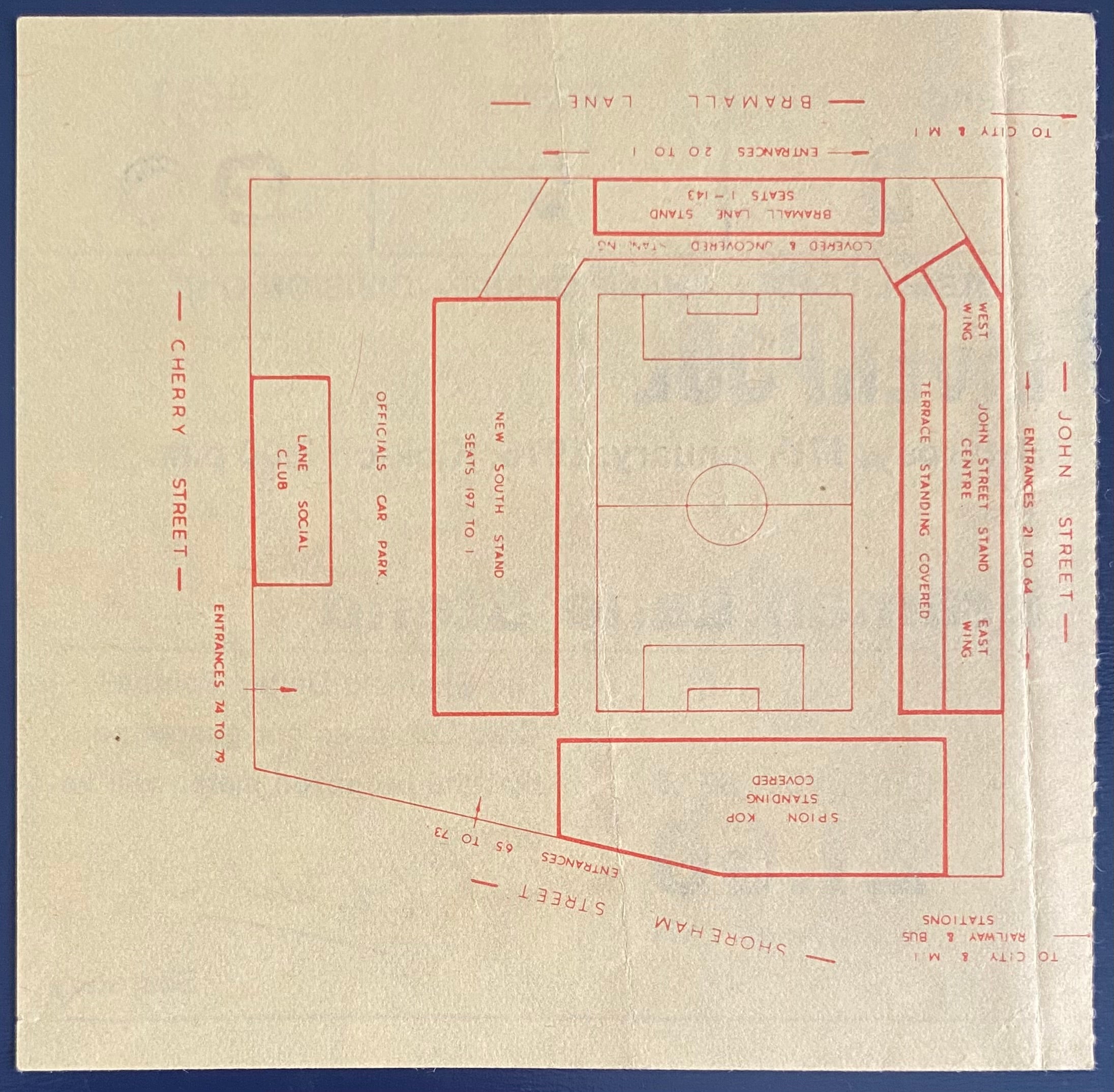 1975/76 ORIGINAL DIVISION 1 TICKET SHEFFIELD UNITED V LIVERPOOL