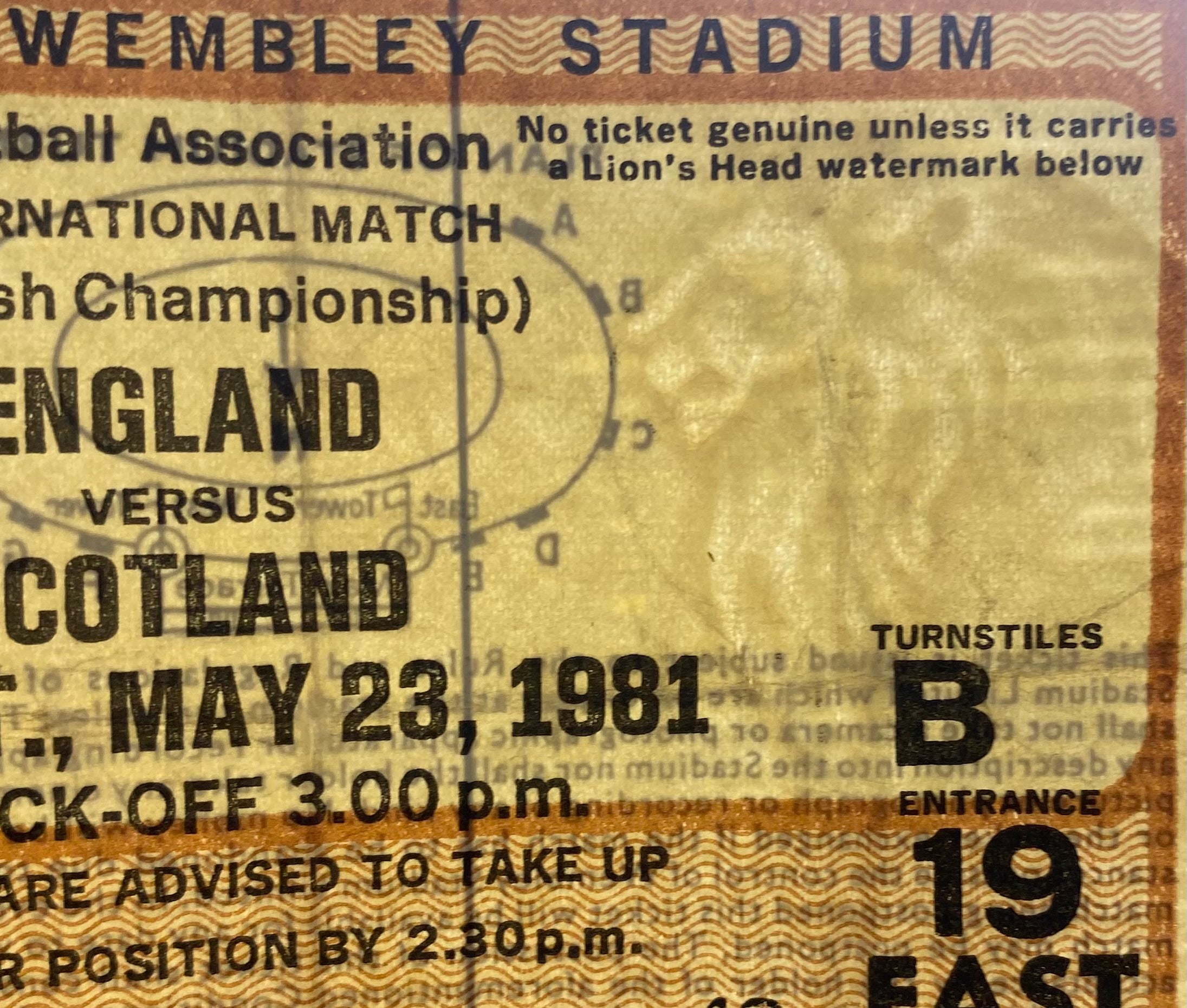 1981 ORIGINAL BRITISH HOME CHAMPIONSHIPS TICKET ENGLAND V SCOTLAND