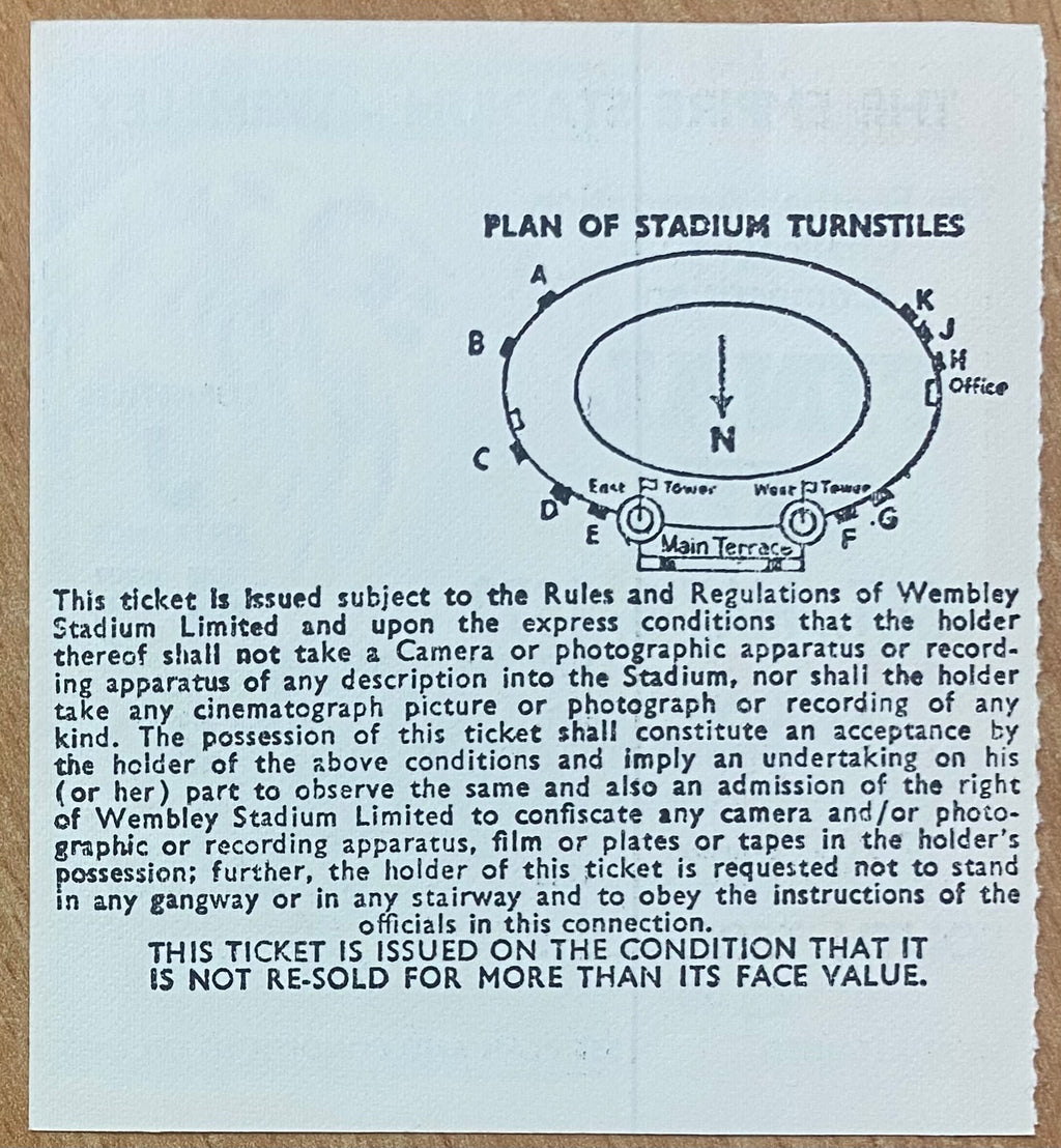 1972 ORIGINAL FA CUP FINAL TICKET ARSENAL V LEEDS UNITED