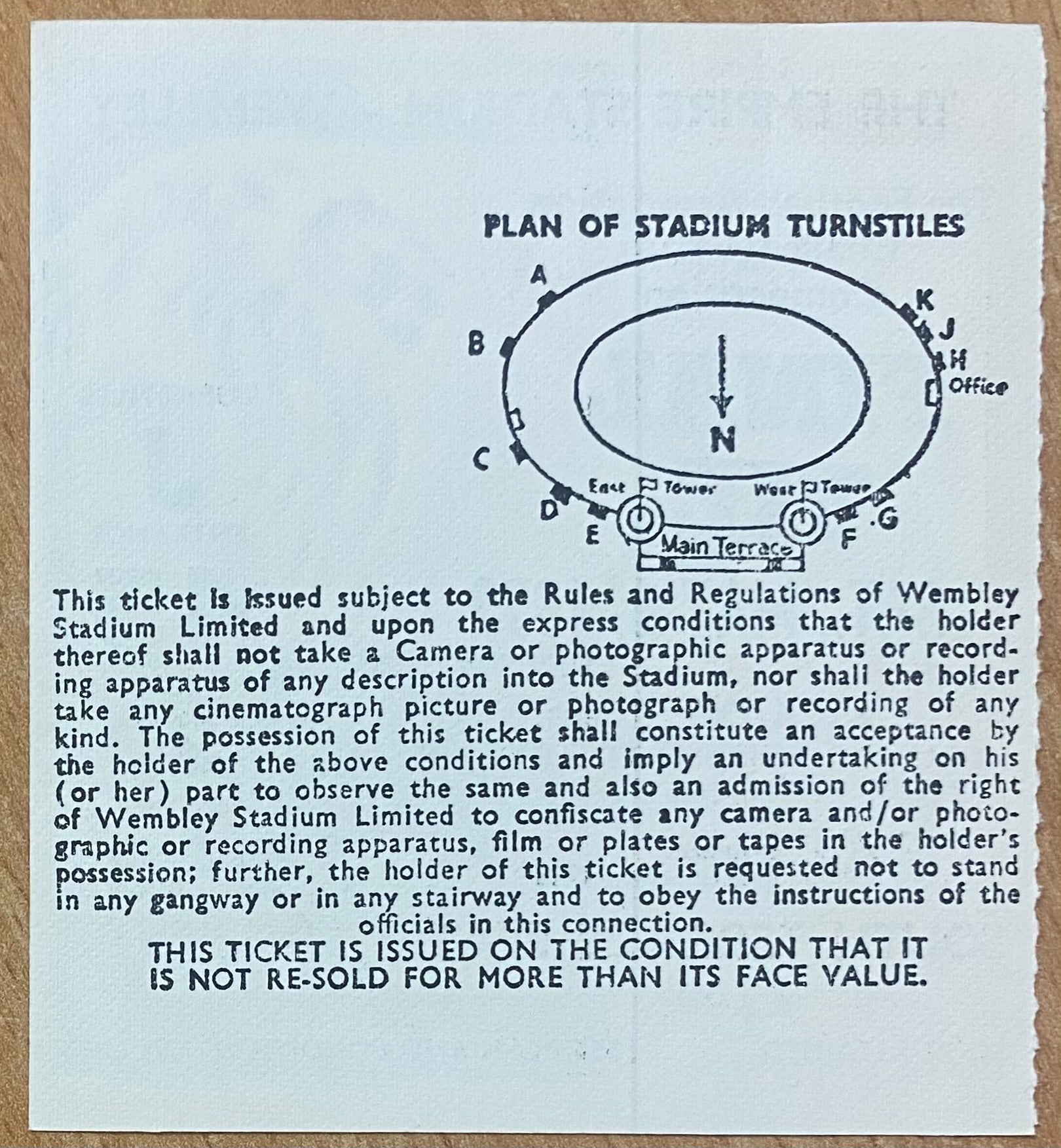 1972 ORIGINAL FA CUP FINAL TICKET ARSENAL V LEEDS UNITED