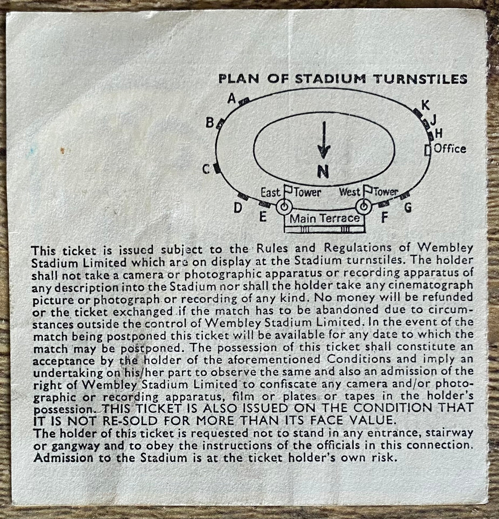 1981 ORIGINAL INTERNATIONAL TICKET ENGLAND V SPAIN