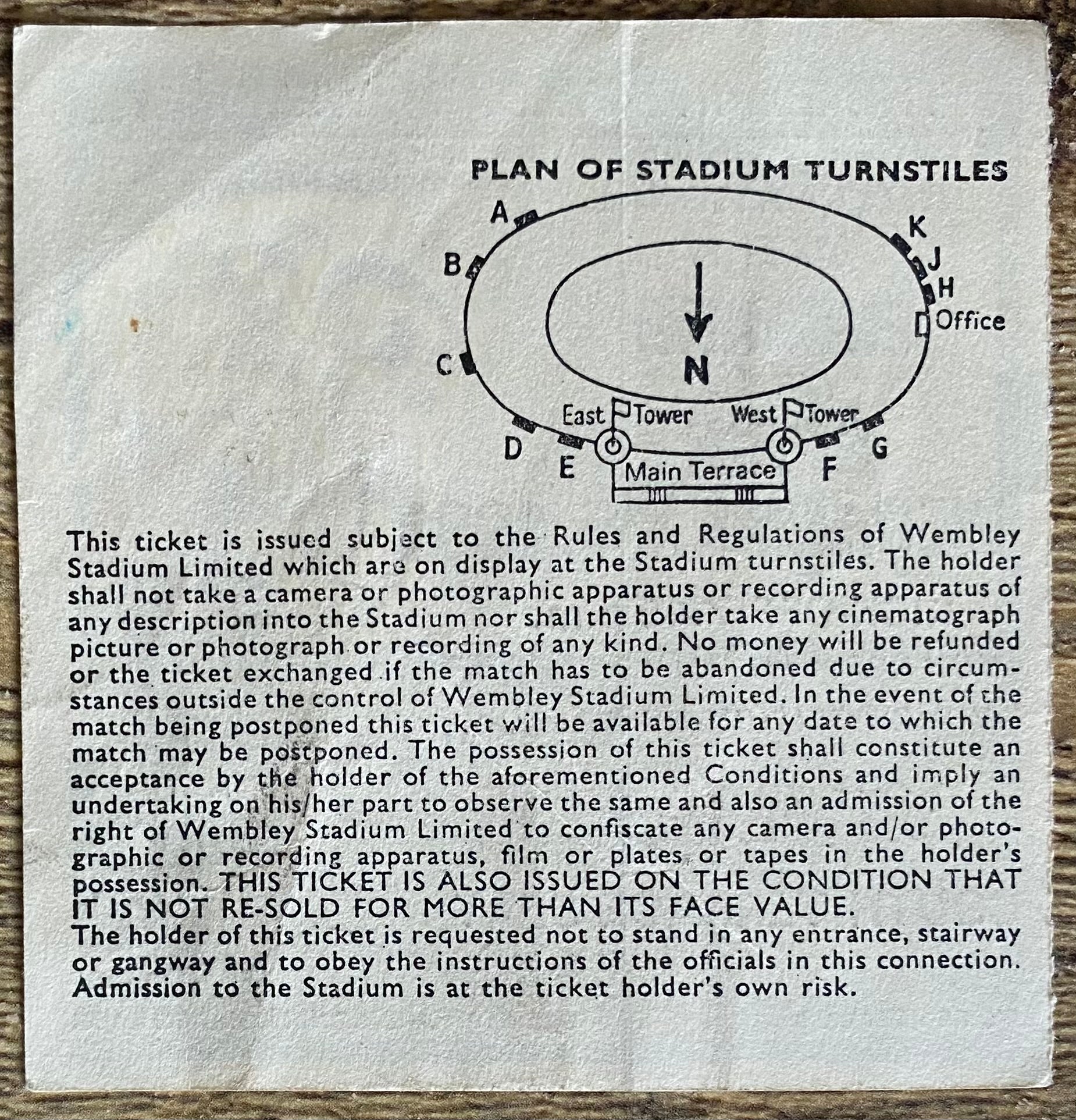 1981 ORIGINAL INTERNATIONAL TICKET ENGLAND V SPAIN