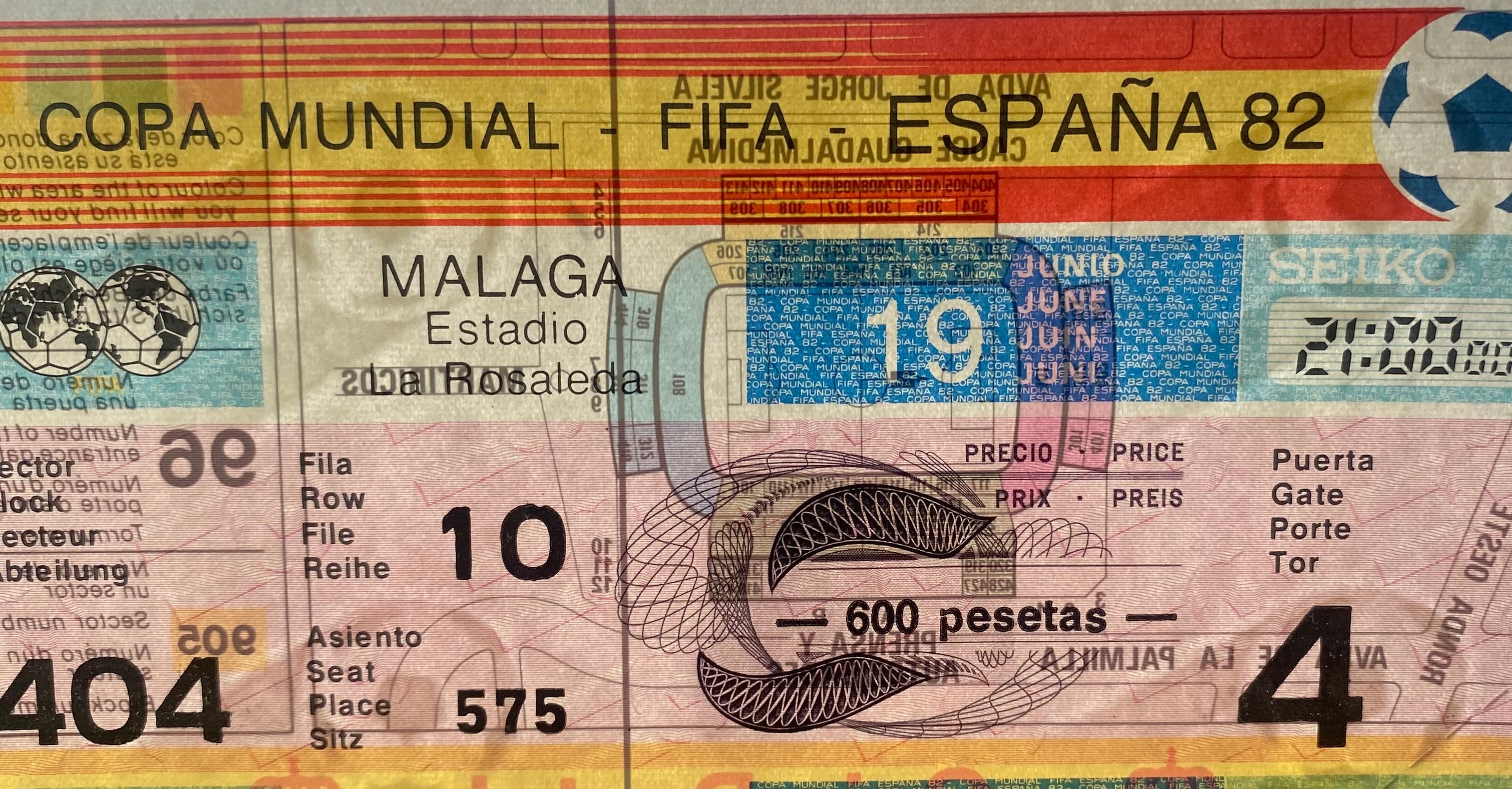 1982 ORIGINAL WORLD CUP 1ST ROUND UNUSED TICKET SCOTLAND V NEW ZEALAND @ MALAGA
