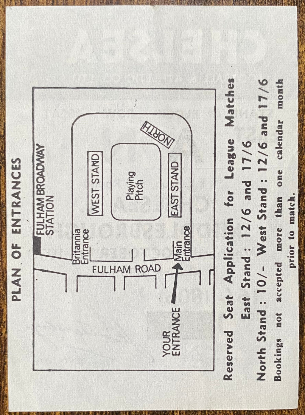 1970/71 ORIGINAL LEAGUE CUP 3RD ROUND TICKET CHELSEA V MIDDLESBROUGH