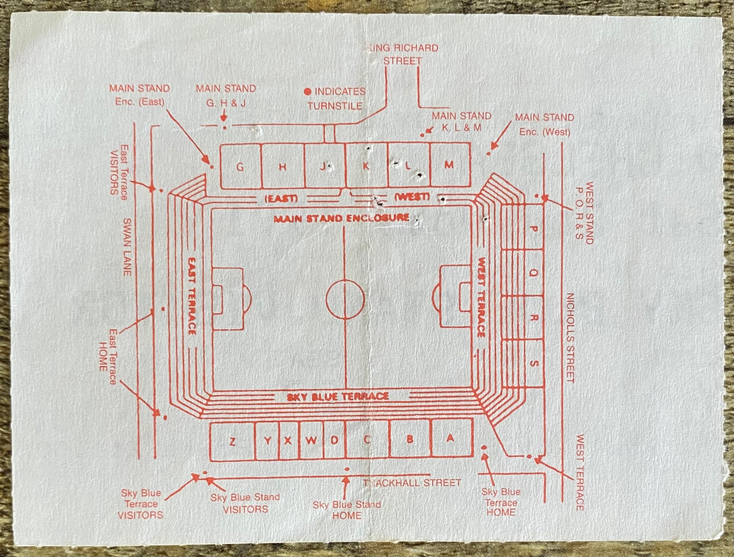 1991/92 ORIGINAL DIVISION 1 TICKET COVENTRY CITY V CHELSEA