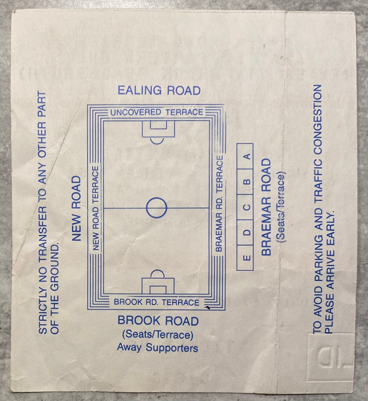 1992/93 ORIGINAL DIVISION 1 TICKET BRENTFORD V WEST HAM UNITED