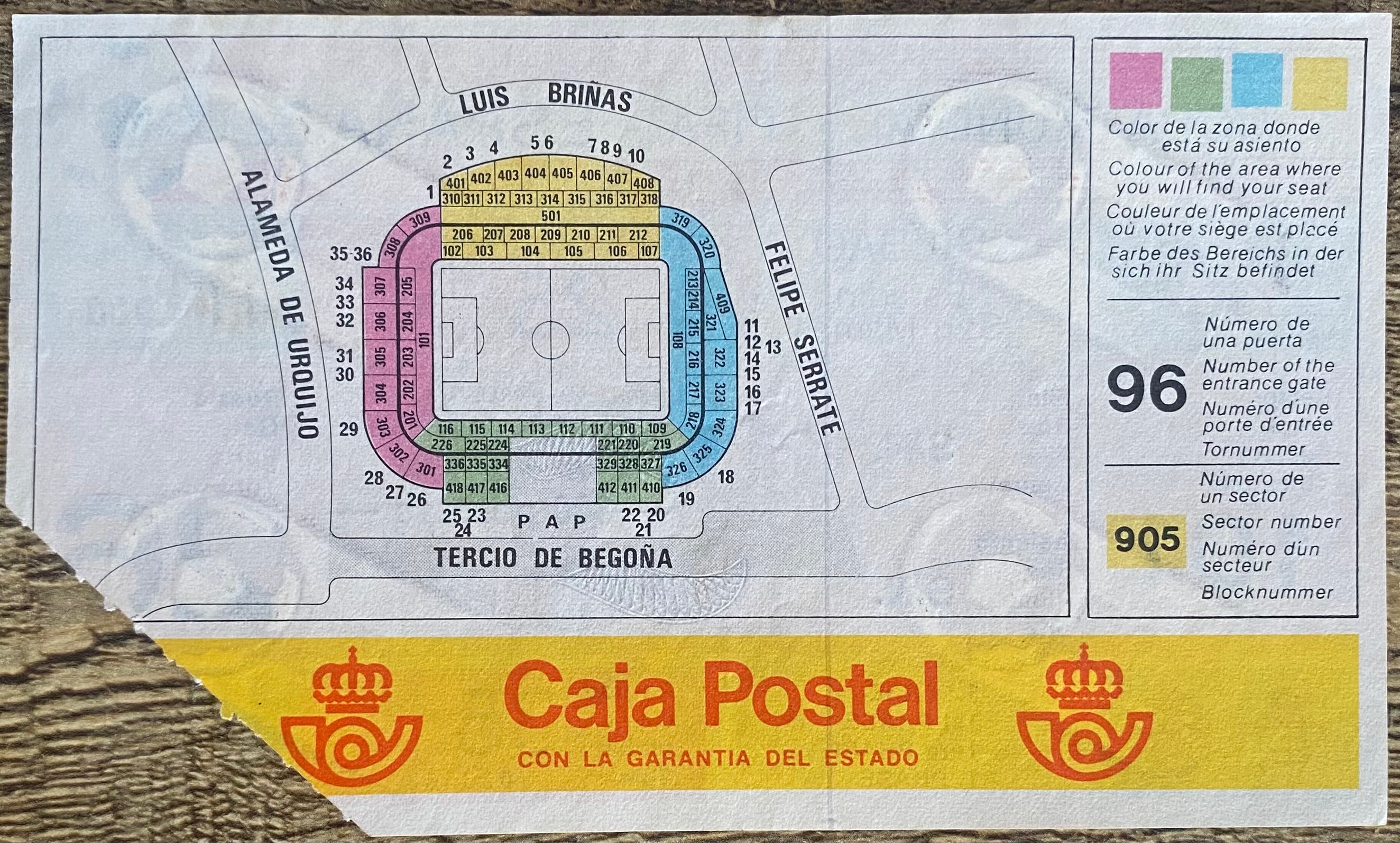 1982 ORIGINAL WORLD CUP 1ST ROUND TICKET ENGLAND V KUWAIT @ BILBAO