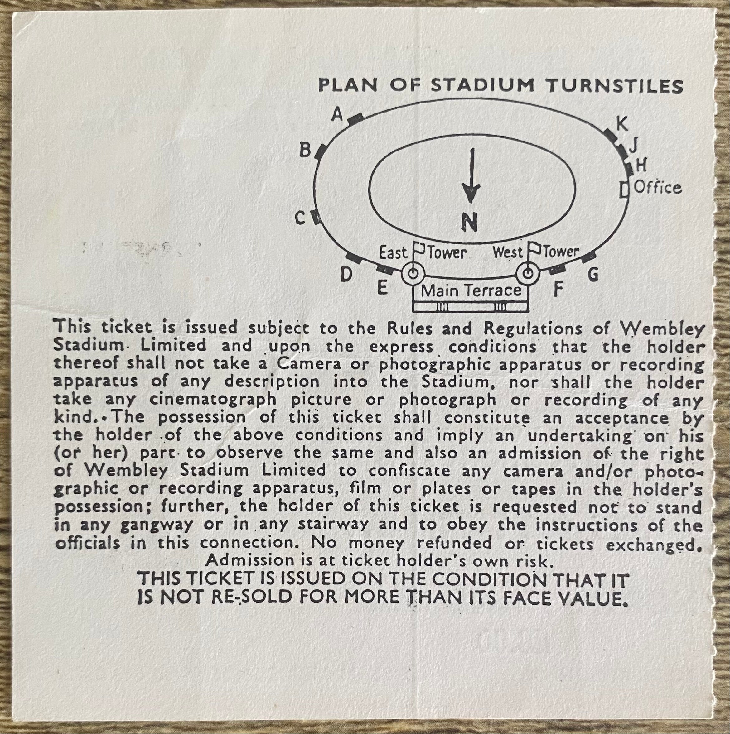 1978 ORIGINAL INTERNATIONAL TICKET ENGLAND V HUNGARY