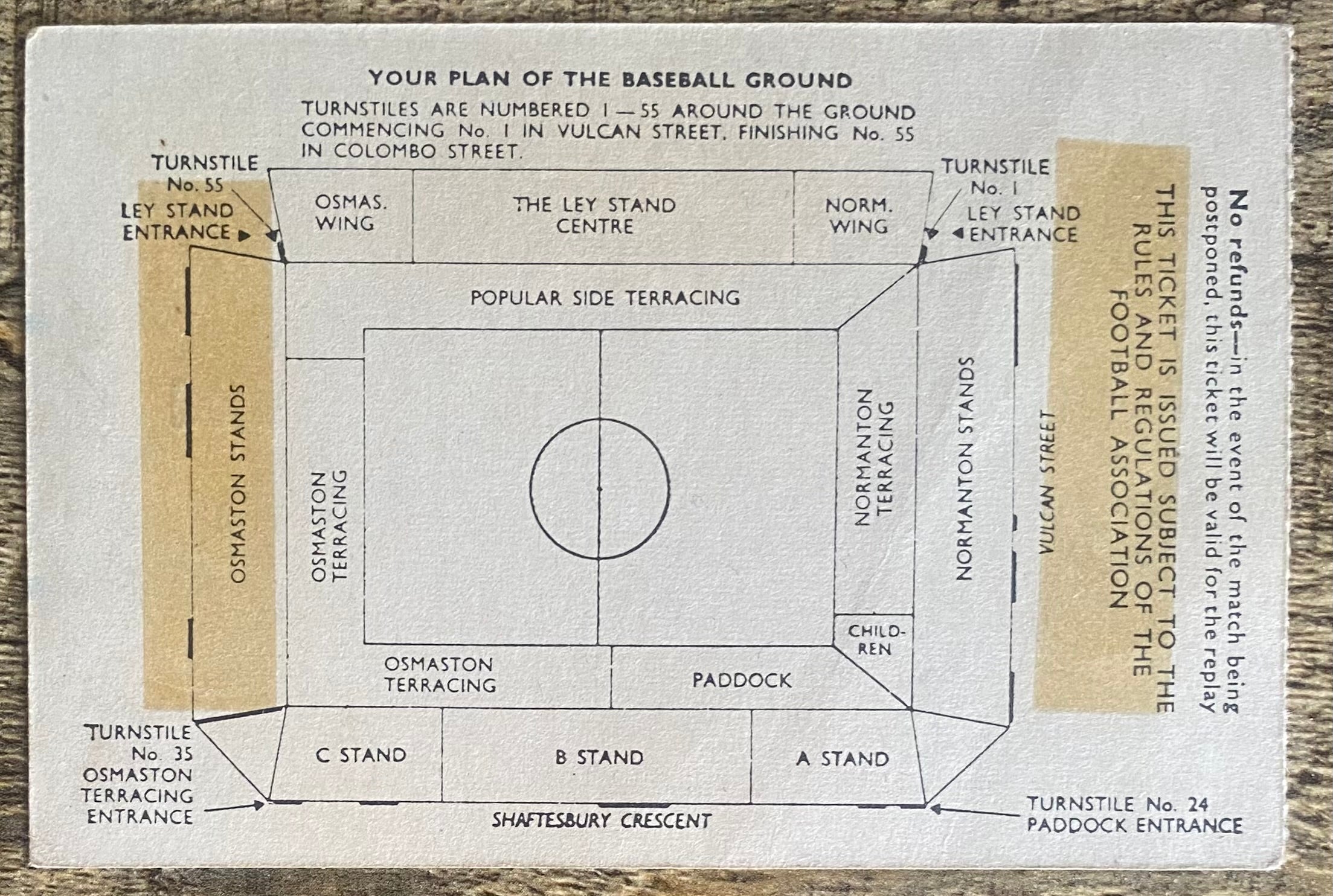 1974/75 ORIGINAL DIVISION ONE TICKET DERBY COUNTY V BIRMINGHAM CITY