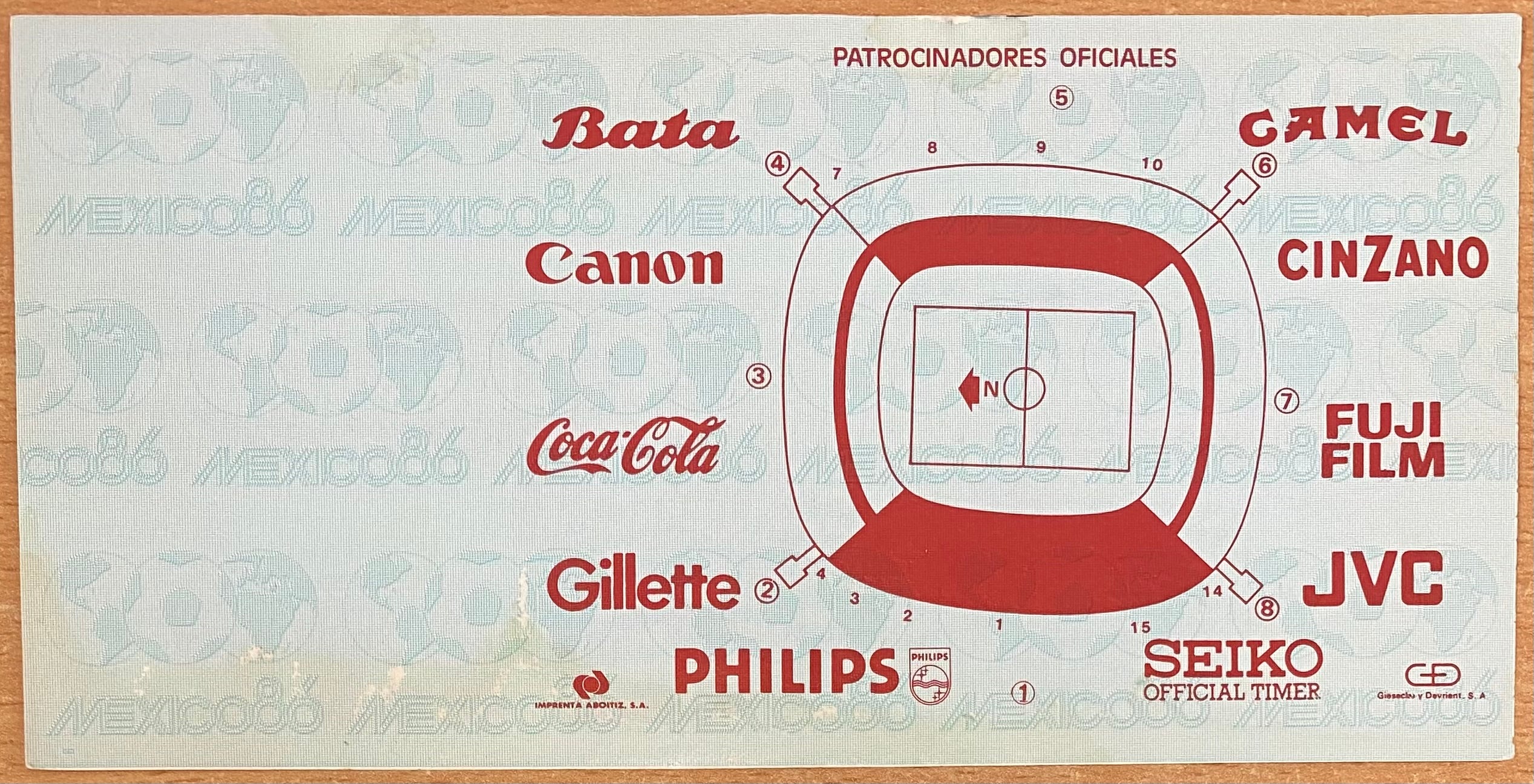1986 ORIGINAL WORLD CUP 1ST ROUND UNUSED TICKET SCOTLAND V WEST GERMANY @ QUERETARO