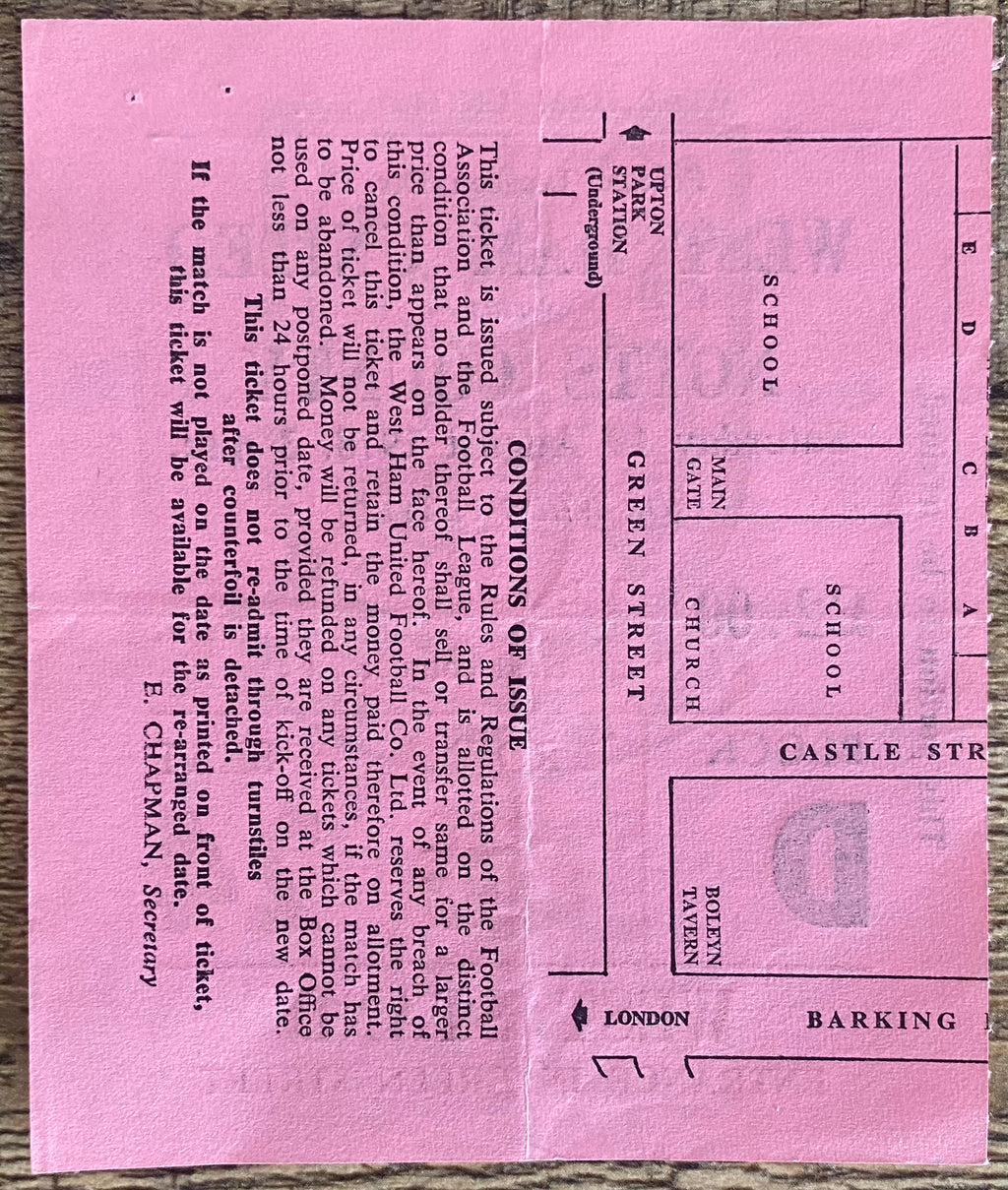 1978/79 ORIGINAL DIVISION 2 TICKET WEST HAM UNITED V NOTTS COUNTY