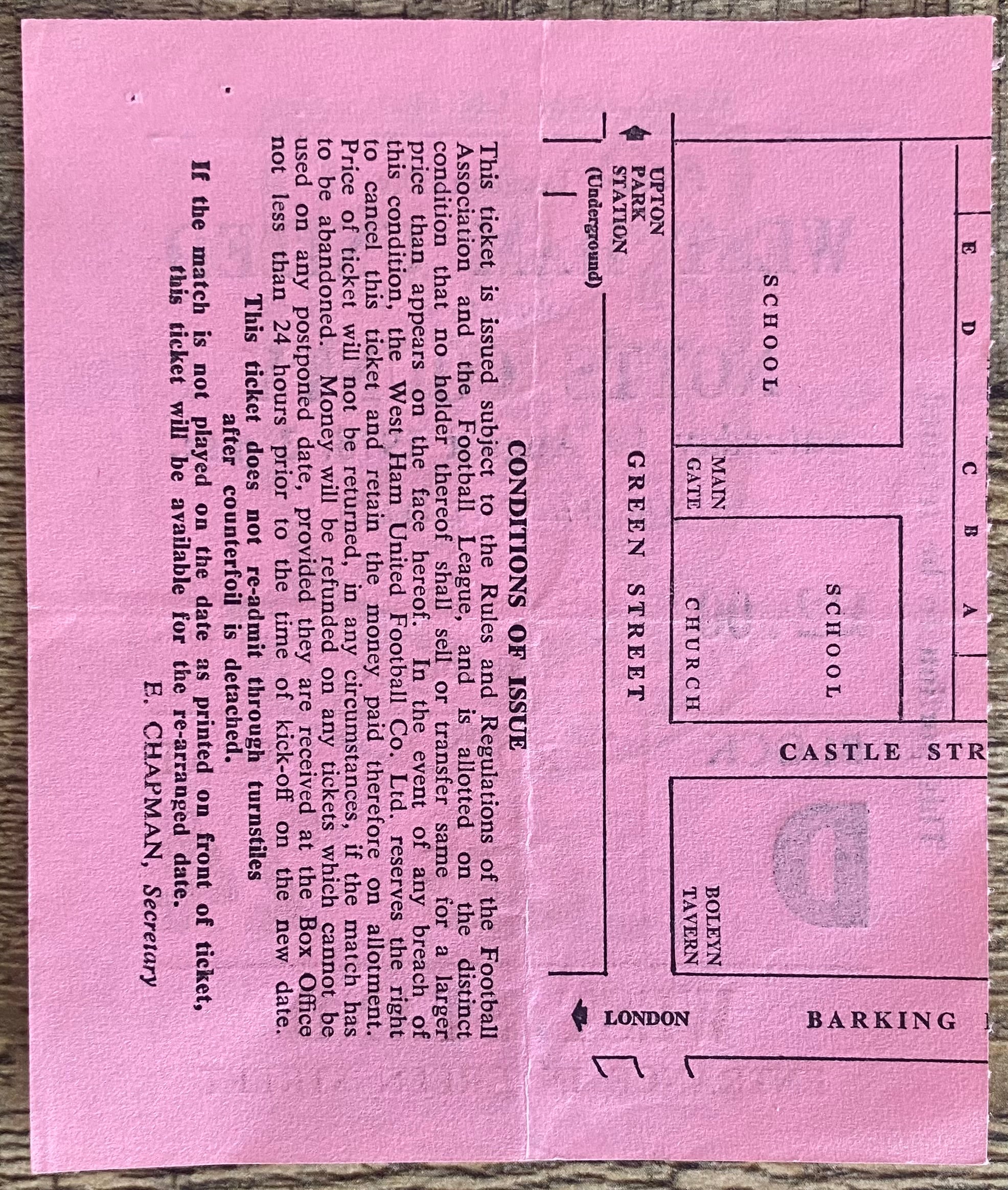 1978/79 ORIGINAL DIVISION 2 TICKET WEST HAM UNITED V NOTTS COUNTY