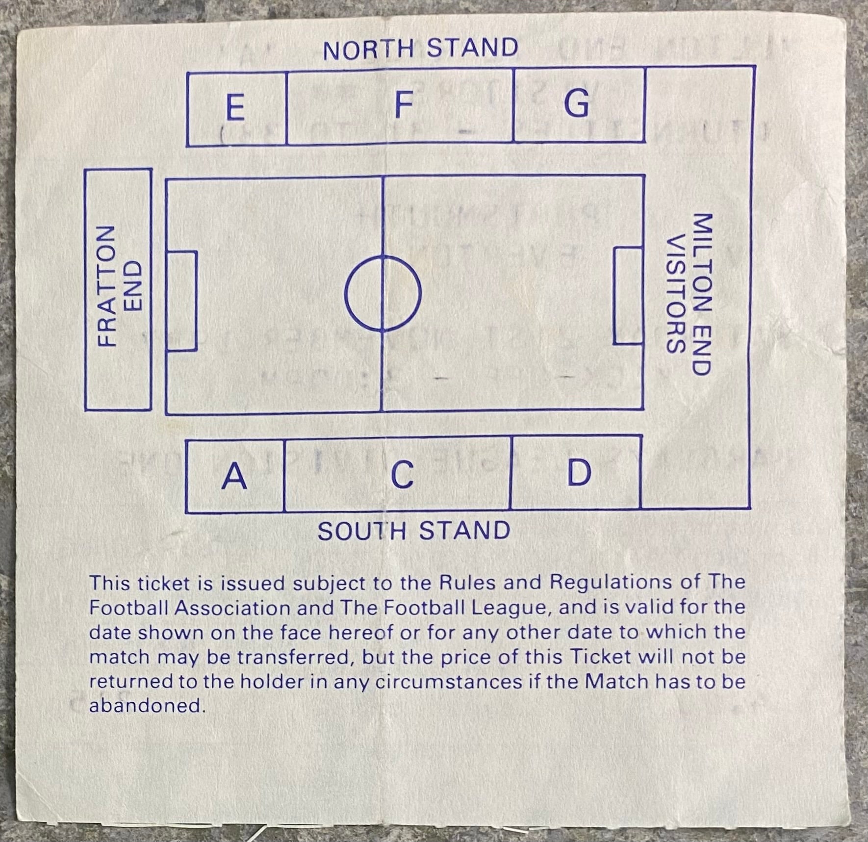 1987/88 ORIGINAL DIVISION 1 TICKET PORTSMOUTH V EVERTON