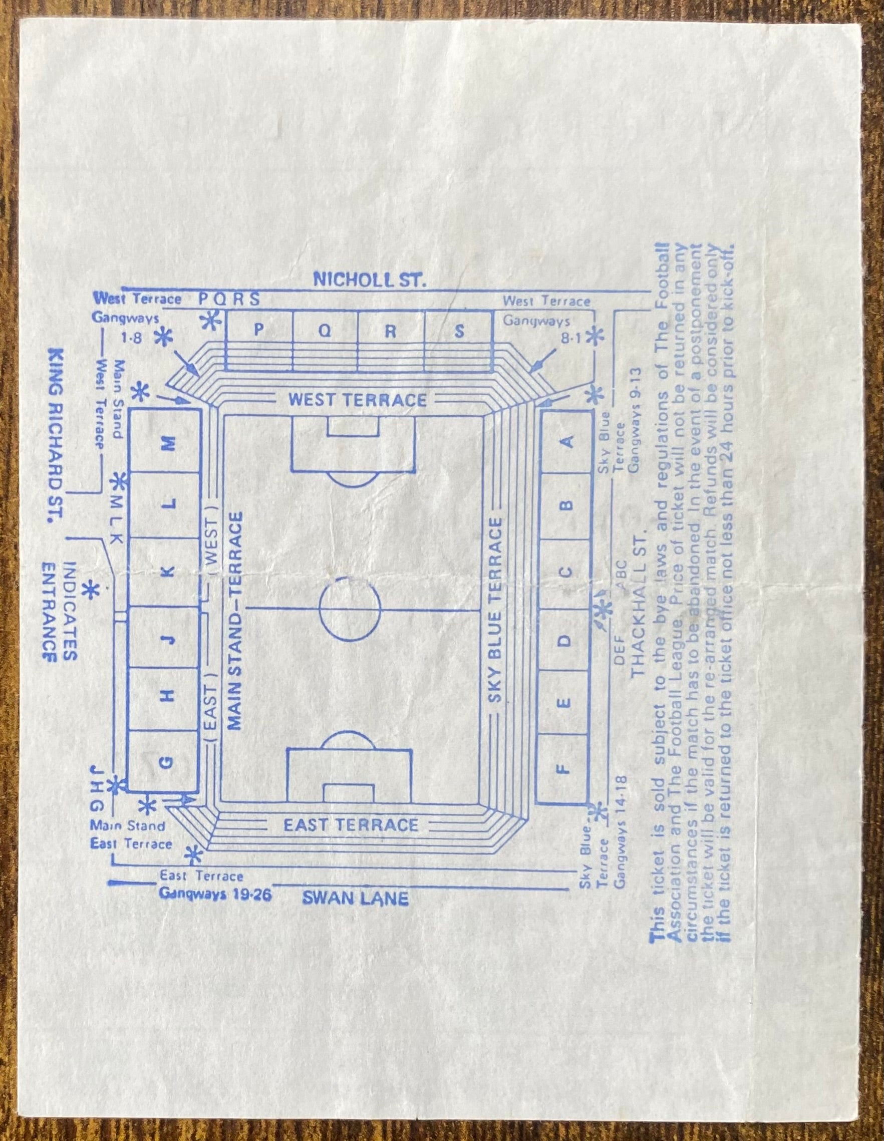 1983/84 ORIGINAL FA CUP 3RD ROUND TICKET COVENTRY CITY V WOLVERHAMPTON WANDERERS