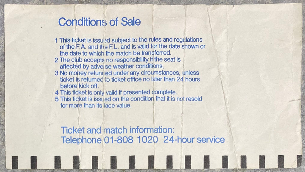 1983/84 ORIGINAL UEFA CUP 3RD ROUND 2ND LEG TICKET TOTTENHAM HOTSPUR V BAYERN MUNICH