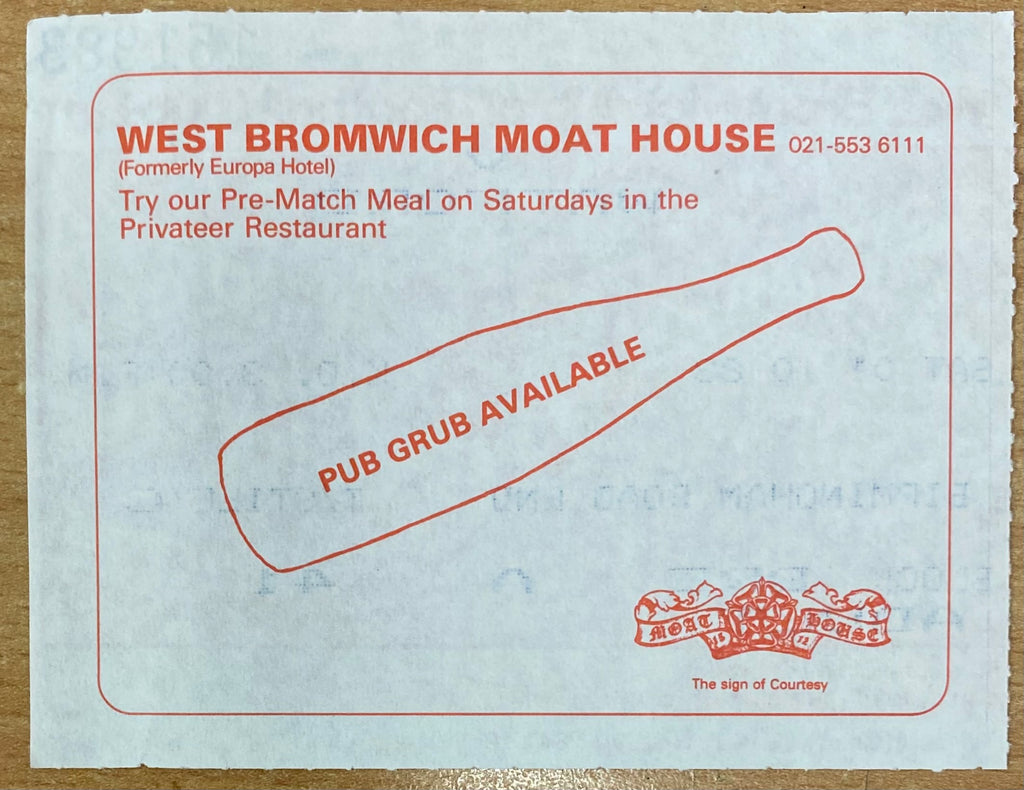 1983/84 ORIGINAL DIVISION 1 TICKET WEST BROMWICH ALBION V NOTTS COUNTY