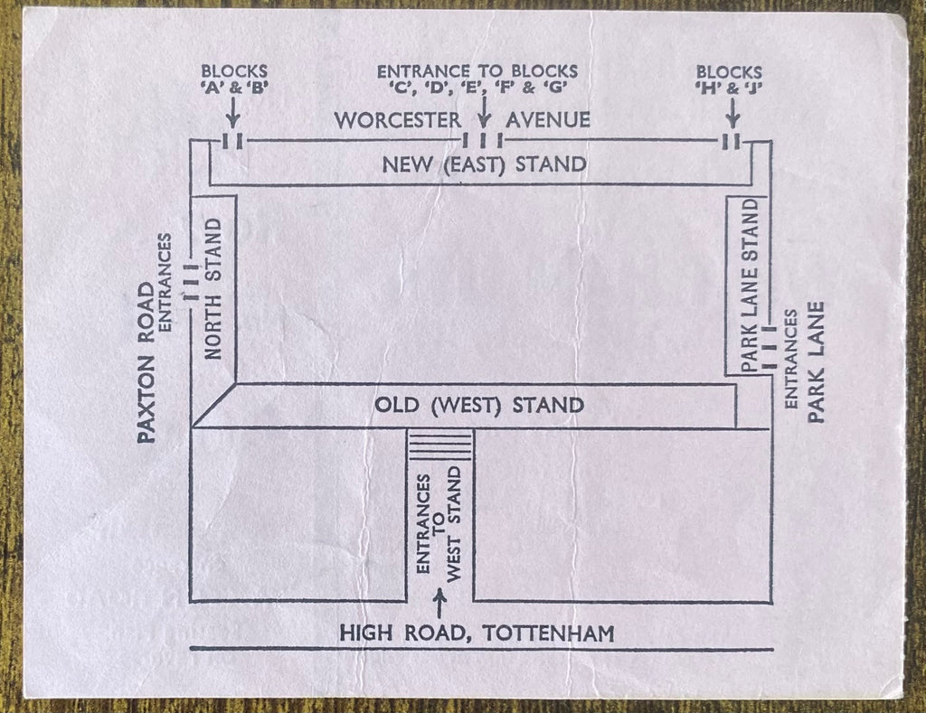 1972/73 ORIGINAL DIVISION ONE TICKET TOTTENHAM HOTSPUR V WEST HAM UNITED