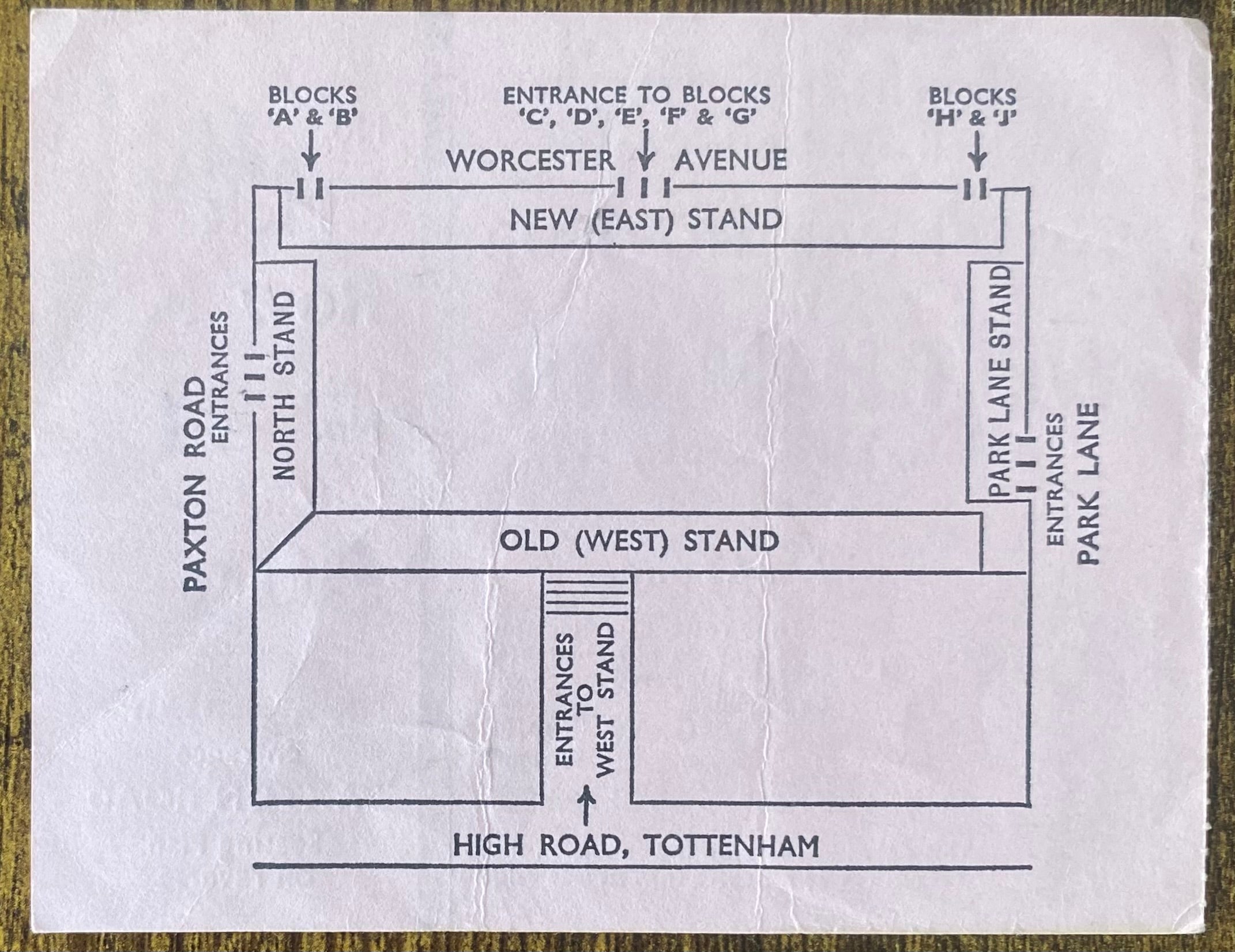 1972/73 ORIGINAL DIVISION ONE TICKET TOTTENHAM HOTSPUR V WEST HAM UNITED