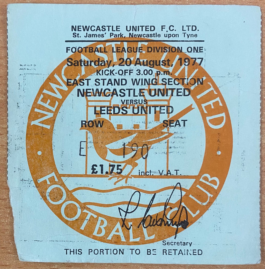 1977/78 ORIGINAL DIVISION 1 TICKET NEWCASTLE UNITED V LEEDS UNITED