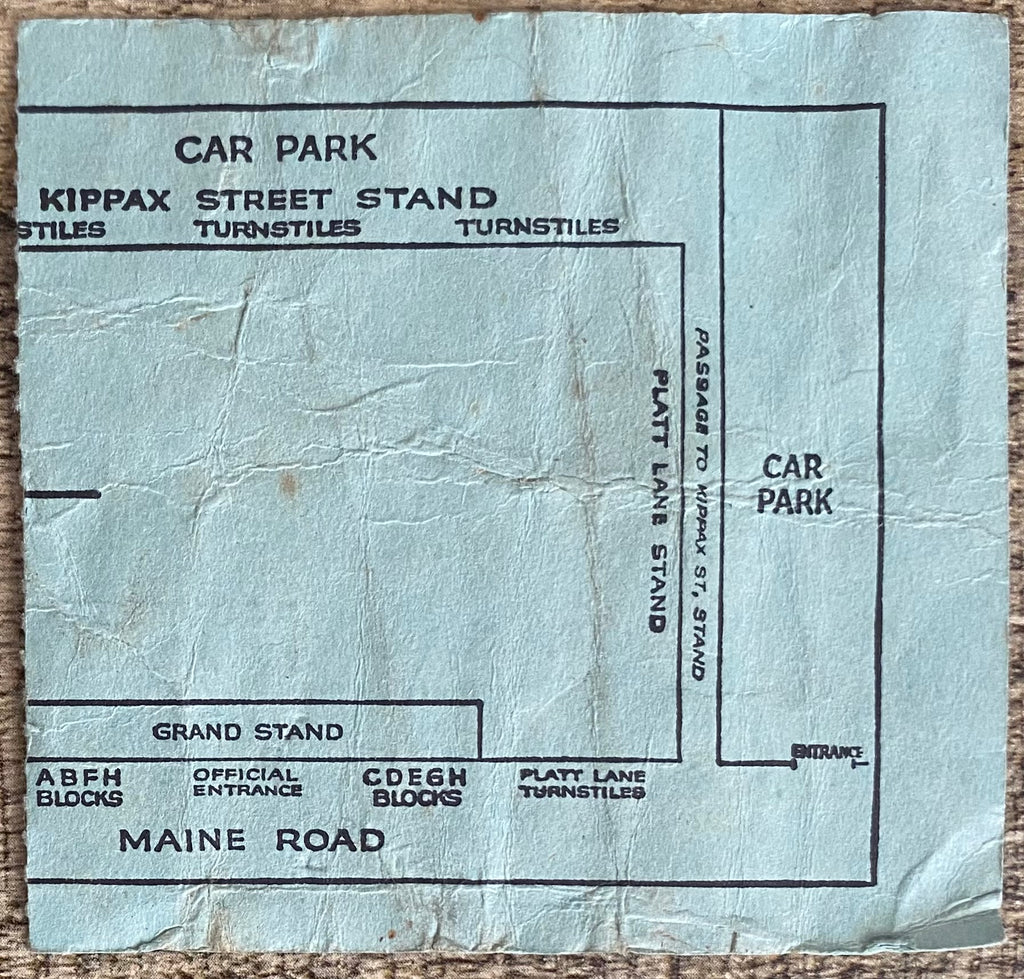1967/68 ORIGINAL DIVISION 1 TICKET MANCHESTER CITY V LIVERPOOL