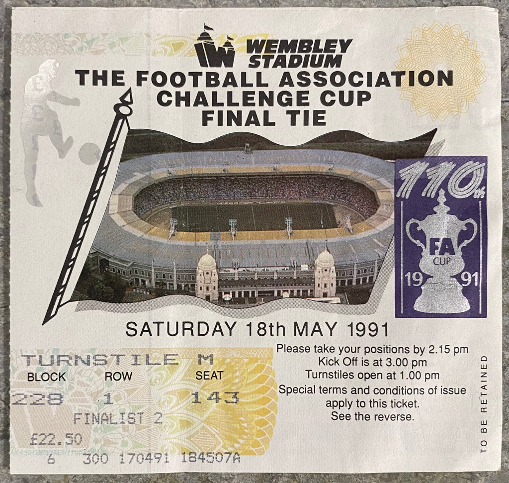 1991 ORIGINAL FA CUP FINAL TICKET TOTTENHAM HOTSPUR V NOTTINGHAM FOREST