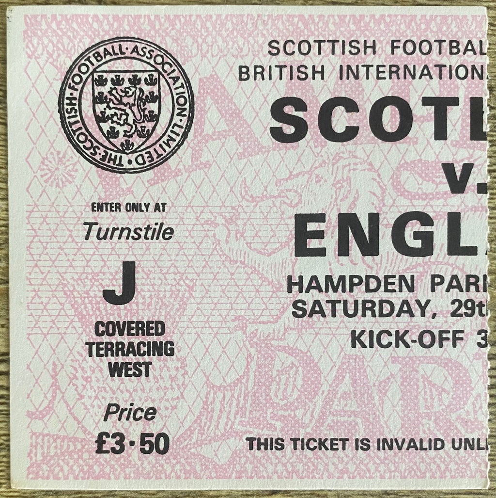 1982 ORIGINAL BRITISH HOME INTERNATIONAL CHAMPIONSHIPS TICKET SCOTLAND V ENGLAND