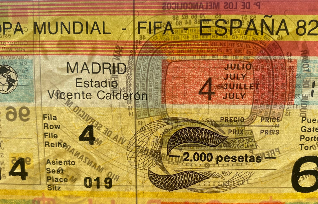 1982 ORIGINAL WORLD CUP 2ND PHASE TICKET AUSTRIA V NORTHERN IRELAND @ MADRID