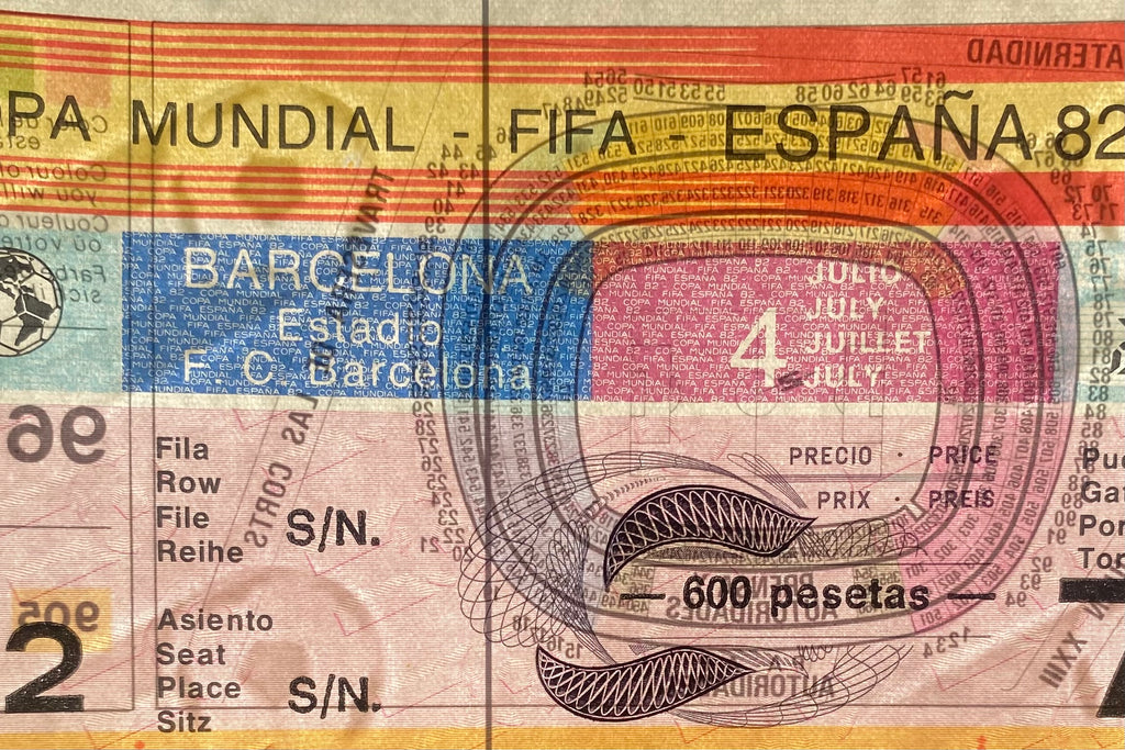 1982 ORIGINAL WORLD CUP 2ND PHASE UNUSED TICKET SOVIET UNION V POLAND @ BARCELONA