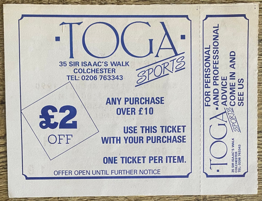 1990/91 ORIGINAL UNUSED FRIENDLY TICKET COLCHESTER UNITED V CRYSTAL PALACE