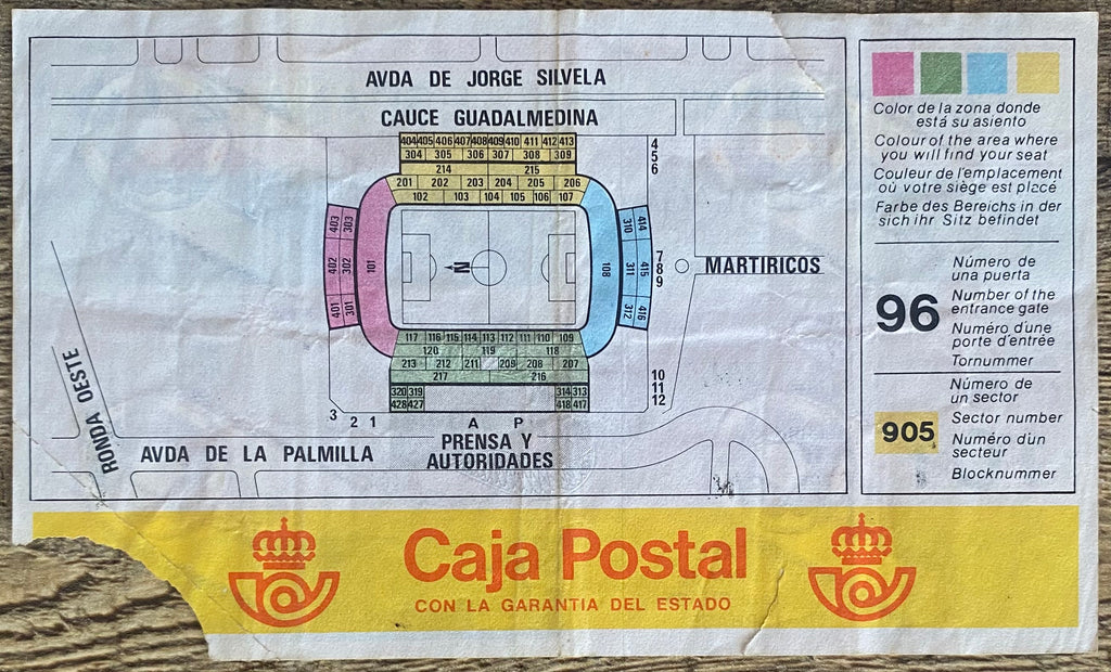 1982 ORIGINAL WORLD CUP 1ST ROUND TICKET SCOTLAND V NEW ZEALAND @ MALAGA