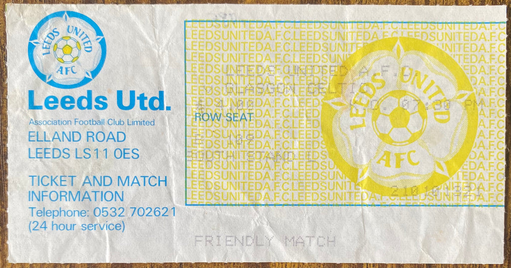 1985 ORIGINAL FRIENDLY TICKET LEEDS UNITED V GLASGOW CELTIC