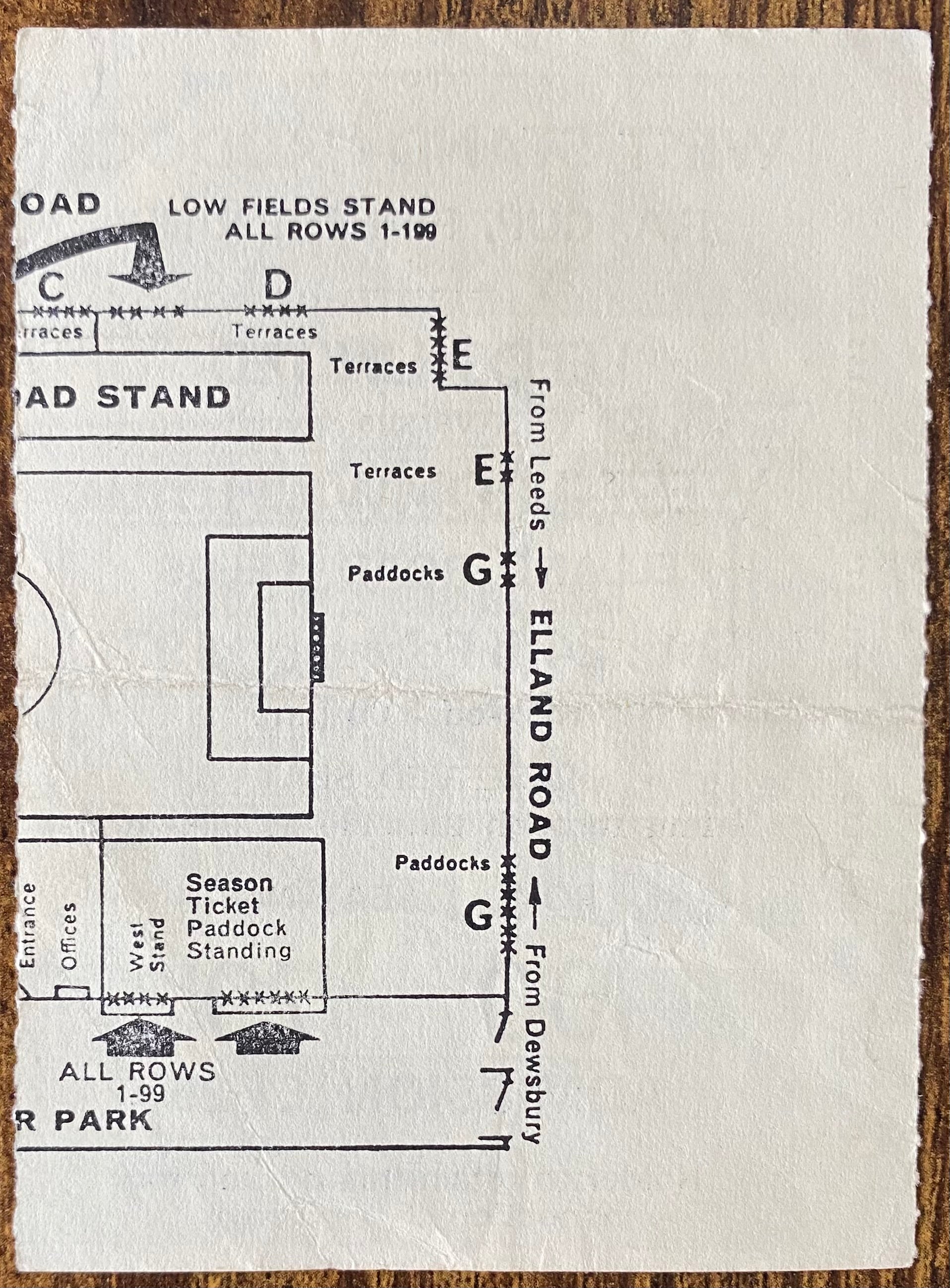 1972/73 ORIGINAL FA CUP 5TH ROUND TICKET LEEDS UNITED V WEST BROMWICH ALBION