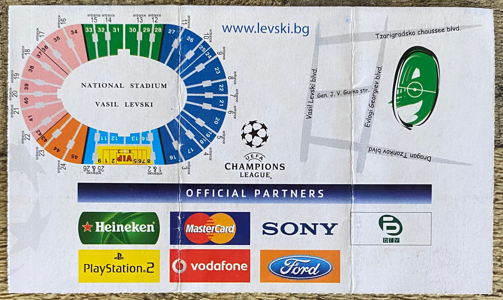 2006/07 ORIGINAL CHAMPIONS LEAGUE GROUP A TICKET PFC LEVSKI V CHELSEA