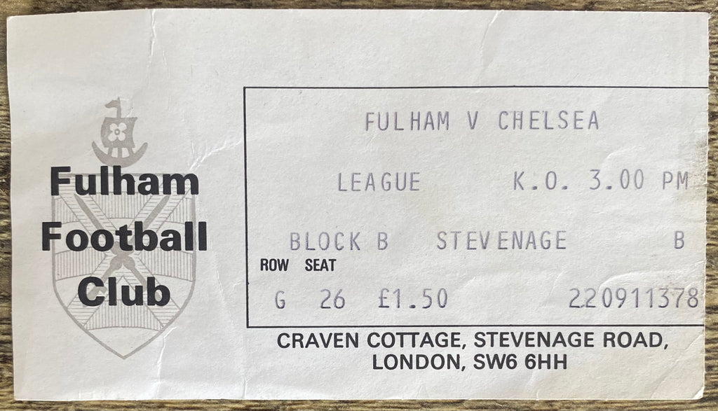 1979/80 ORIGINAL DIVISION 2 TICKET FULHAM V CHELSEA